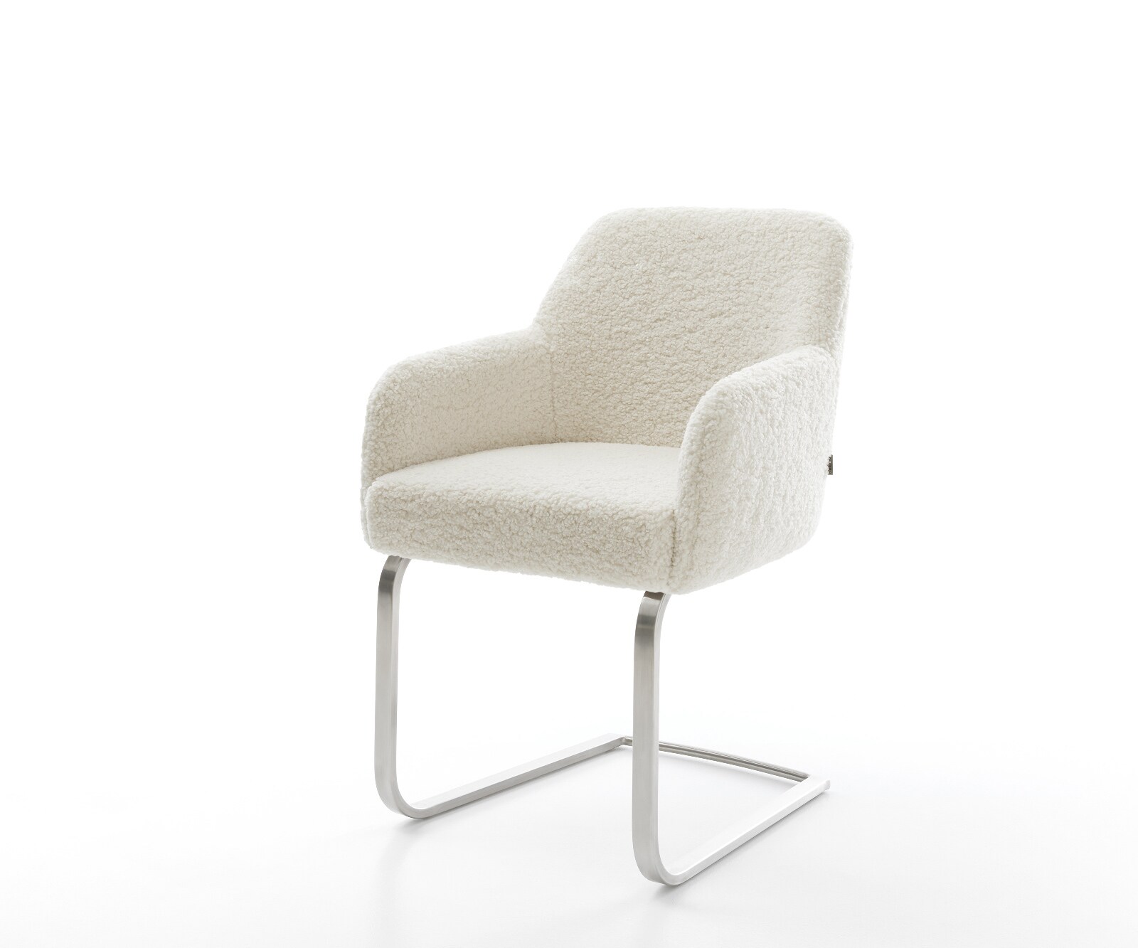 Cantilever Greg-Flex tissu teddy beige pied cantilever plat acier inoxydable resorts ensachés 1