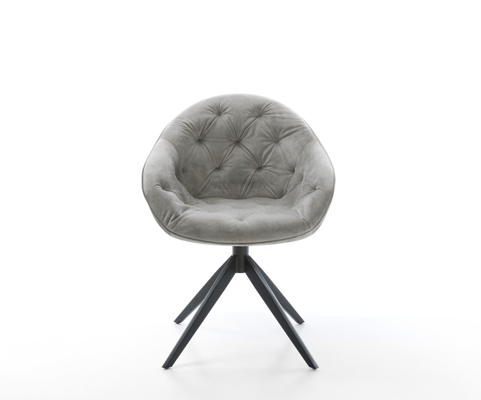 Chaise-pivotante Gaio-Flex velours gris pied croisé large noir pivotement sur 360° fonction bascule 1 Chaise-pivotante Gaio-Flex velours gris pied croisé large noir pivotement sur 360° fonction bascule 1