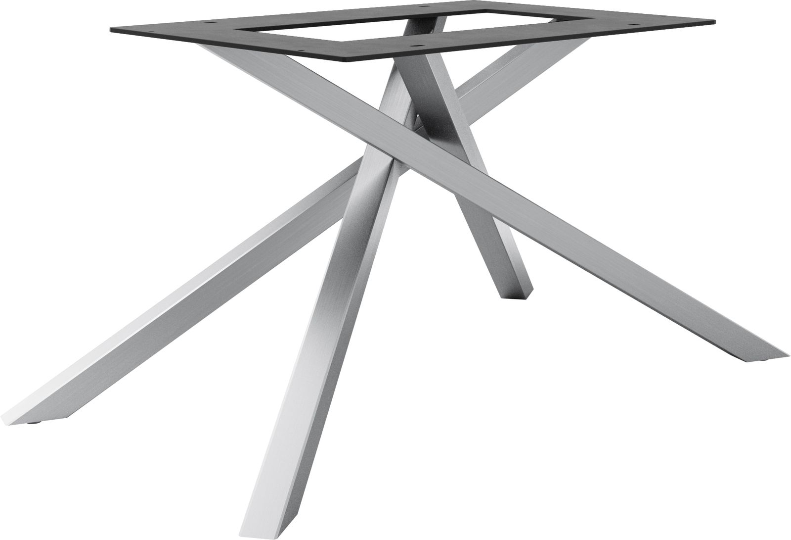 Cadre croisé rectangle en métal argenté pour plateaux de table à partir de 200 cm 1