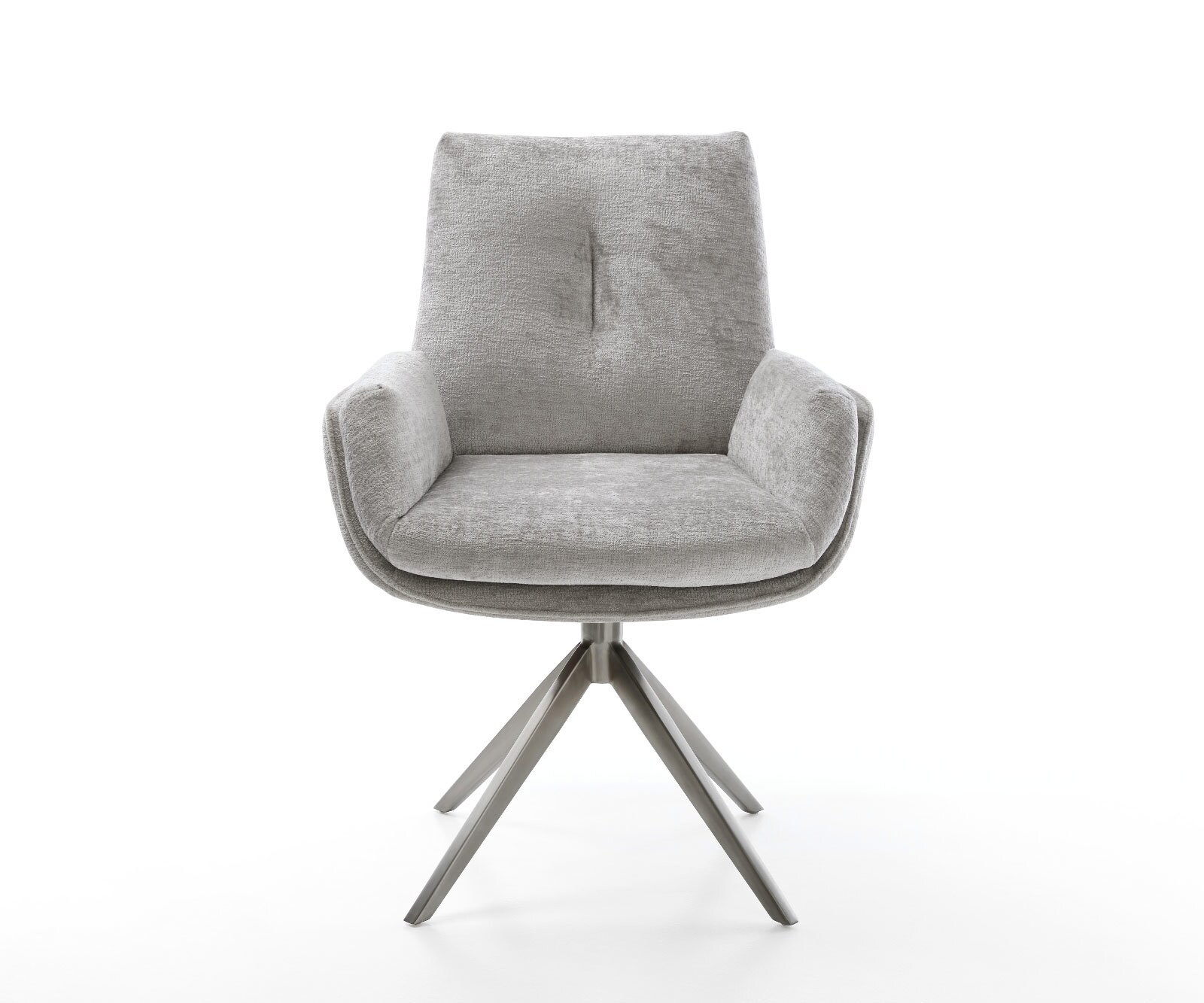 Chaise-pivotante Clea-Flex chenille gris argenté pied croisé large grafiete pivotement sur 360° fonction bascule 2