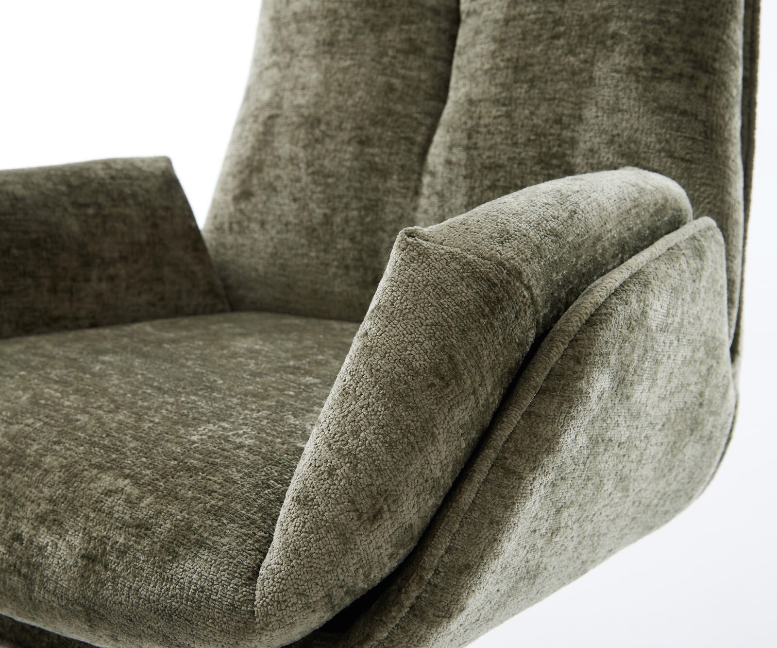 Chaise-pivotante Clea-Flex chenille olive pied croisé large grafiete pivotement sur 360° fonction bascule 4