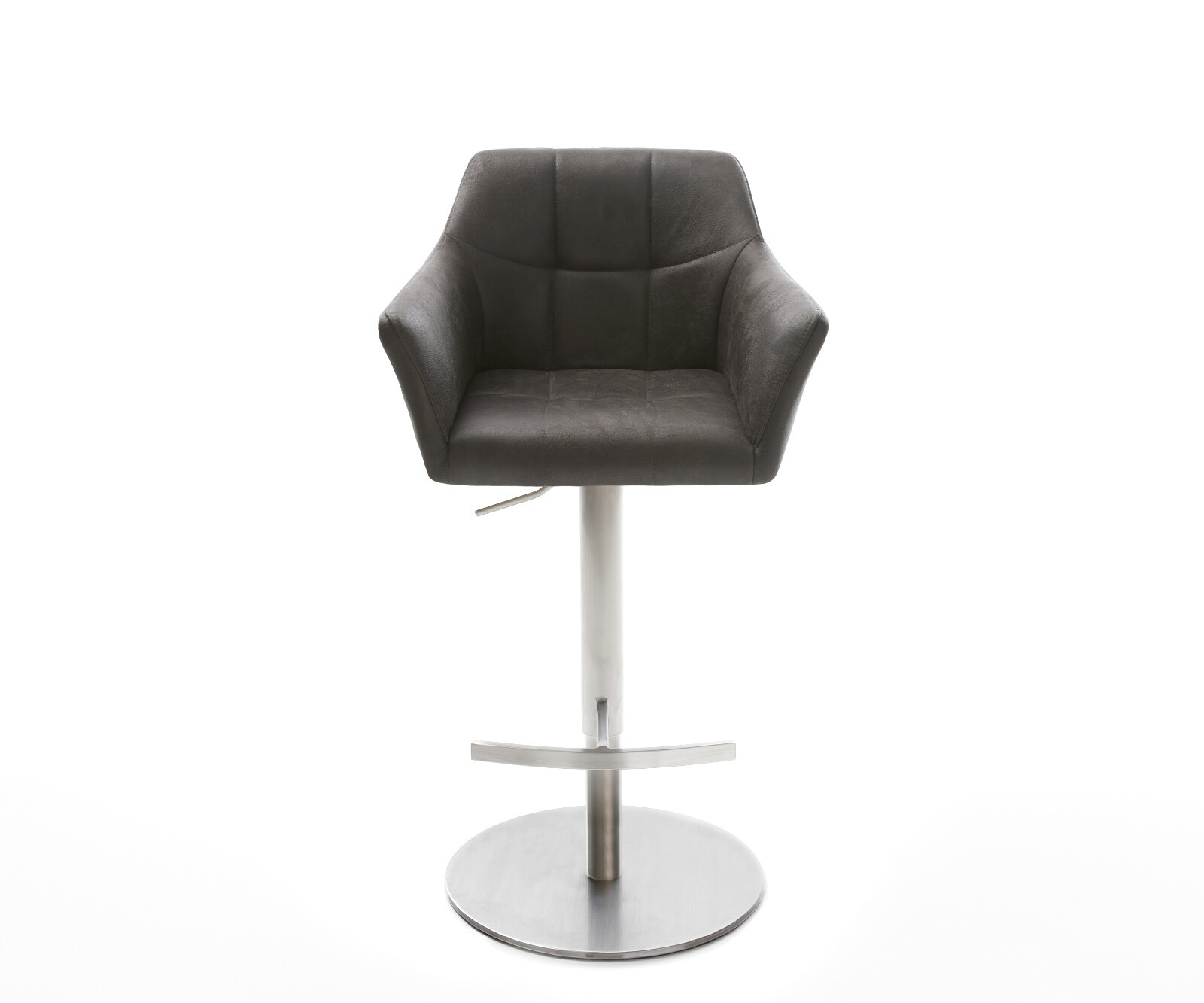 Chaise-de-bar Yulo-Flex vintage anthracite base tournante réglable en haut acier inoxydable 4 Chaise-de-bar Yulo-Flex vintage anthracite base tournante réglable en haut acier inoxydable 4