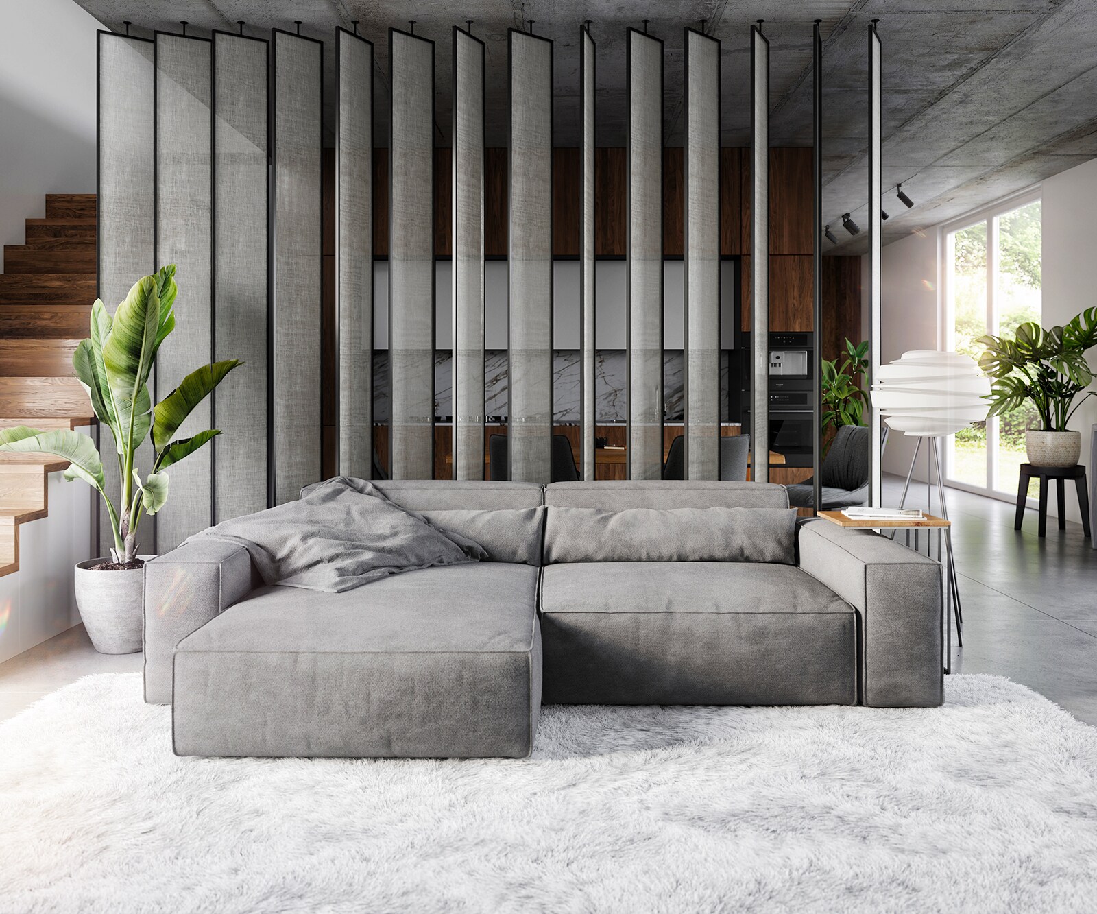 Canapé d'angle Sirpio XL 270x170 cm Microfibre Taupe Recamiere variable 1