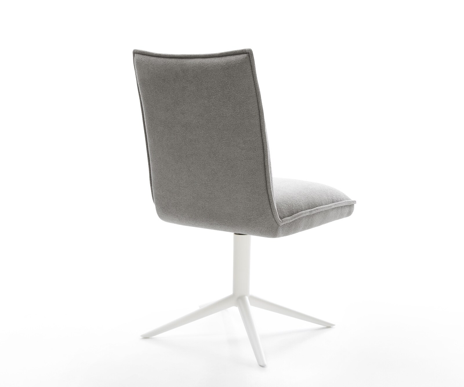 Chaise-pivotante Lelio-Flex tissu structuré doux gris pied de chaise 4 branches blanc pivotement sur 360° fonction bascule resorts ensachés 5