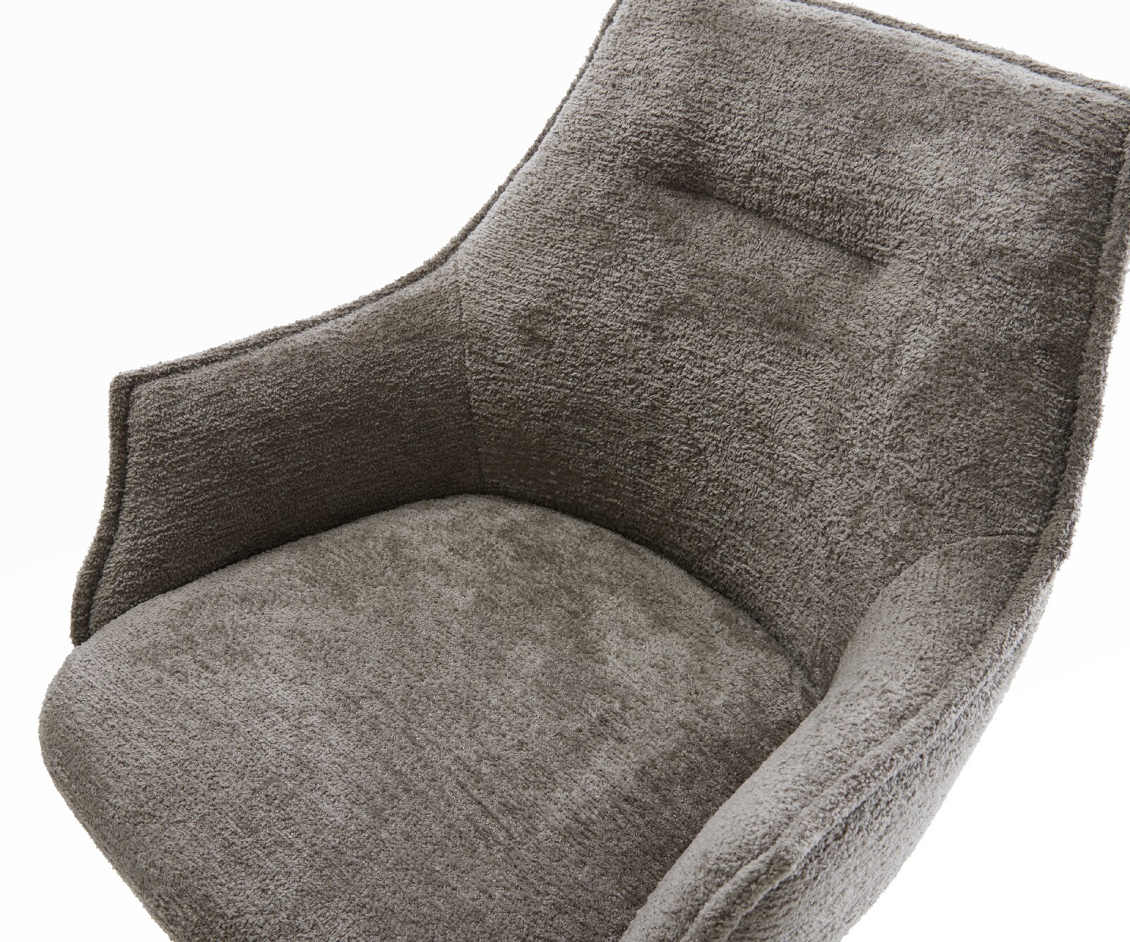 Chaise-de-bar Alja-Flex Bouclé doux Boue Pied cantilever acier inoxydable Argent Ressort ensaché 4