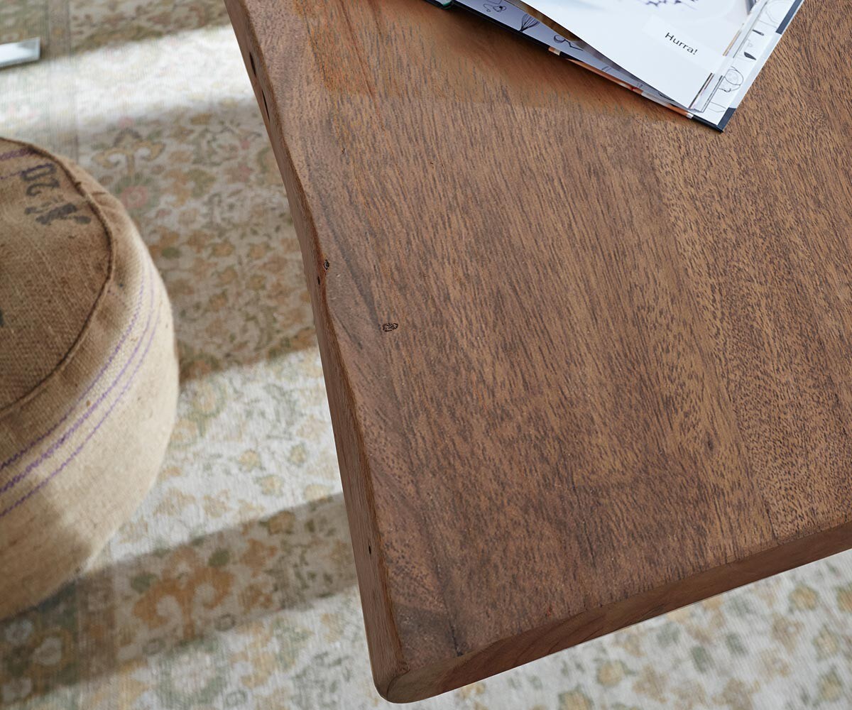 Table-à-manger Edge 300x100 XL acacia marron acier inoxydable large Live-Edge 5