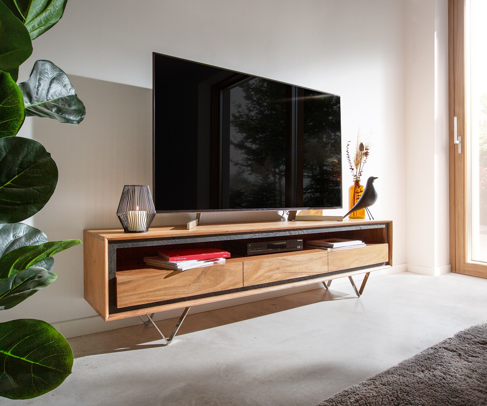 Meuble-TV Stonegrace placage de pierre 5