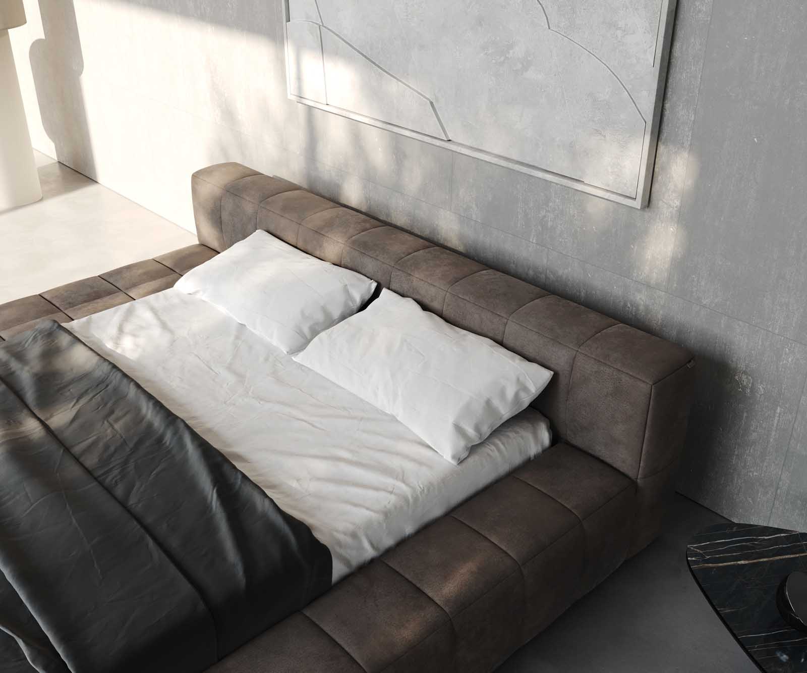 Sommier-rembourré Espazio 140x200 cm microfibre taupe vintage avec espace de rangement 6 Sommier-rembourré Espazio 140x200 cm microfibre taupe vintage avec espace de rangement 6