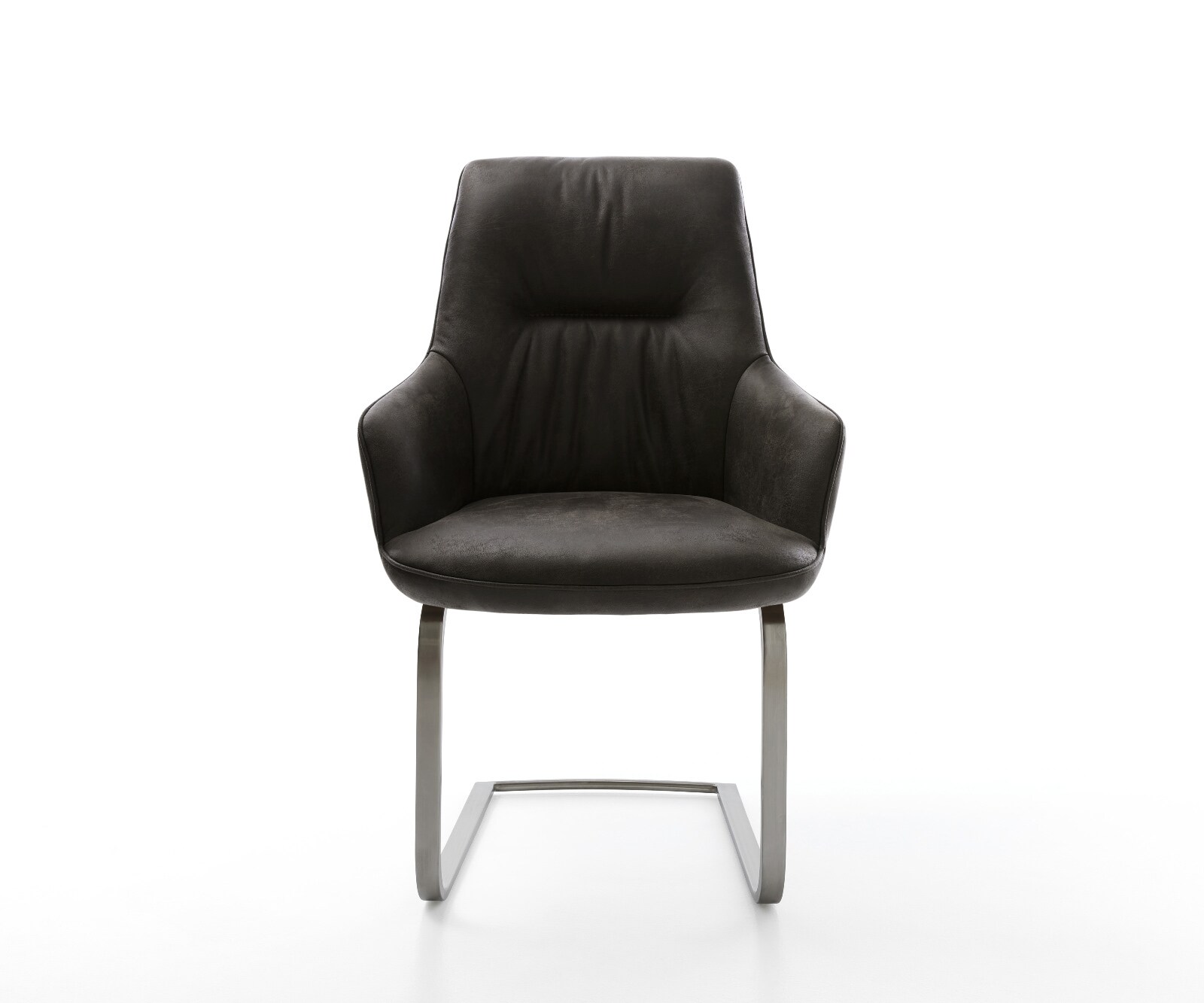 Cantilever Zelia-Flex avec accoudoirs microfibre antracite vintage pied cantilever plat grafiete ressorts ensachés 1
