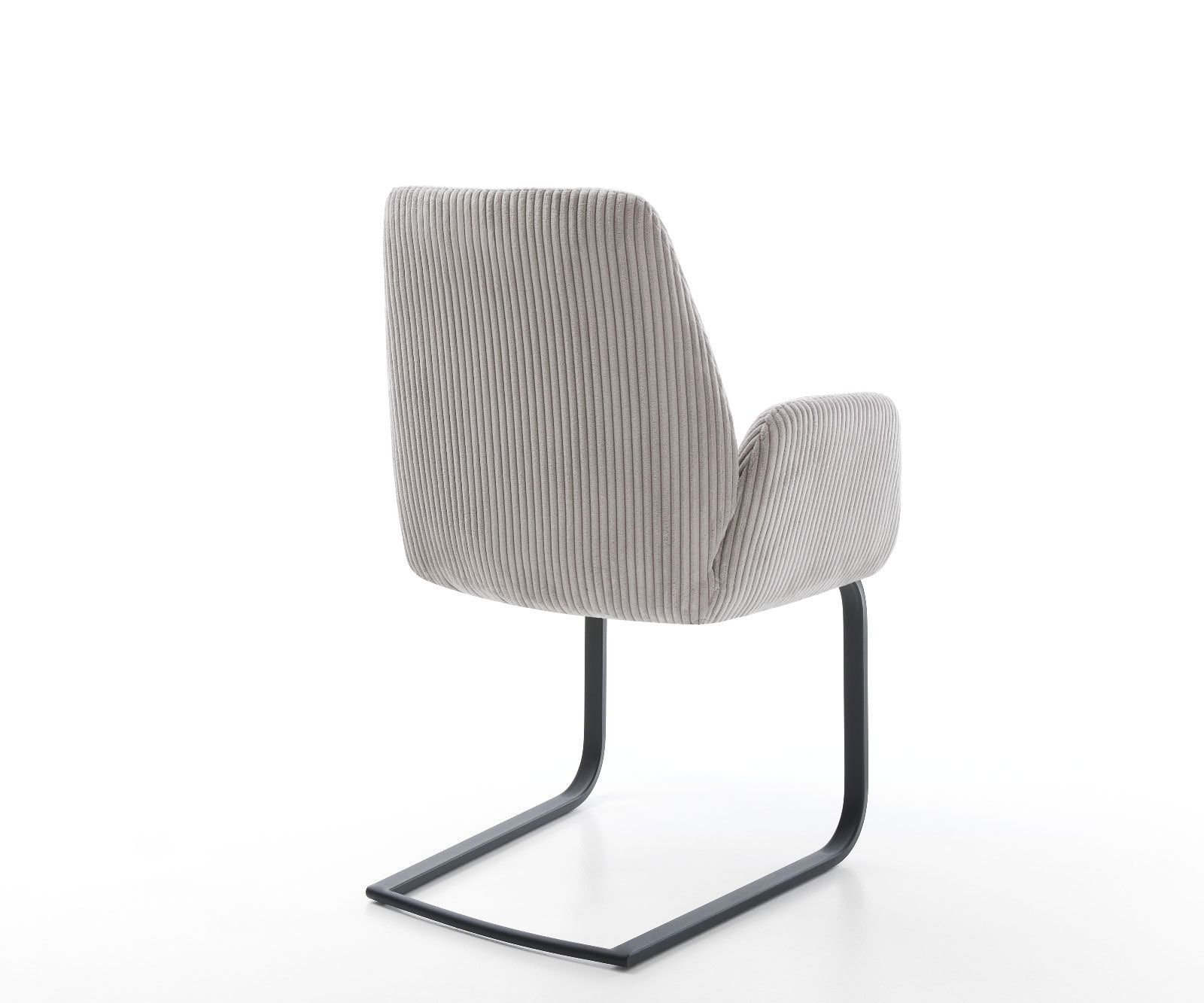 Cantilever Zoa-Flex côtelé gris argenté pied cantilever plat noir ressorts ensachés 4 Cantilever Zoa-Flex côtelé gris argenté pied cantilever plat noir ressorts ensachés 4