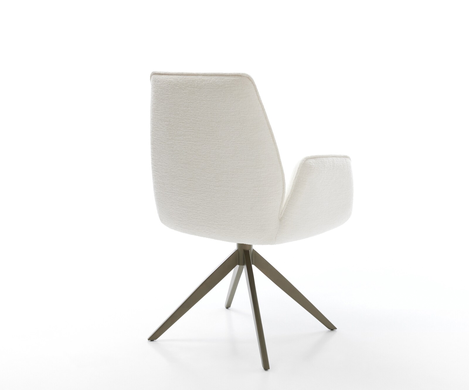 Chaise-pivotante Zoa-Flex bouclé doux beige pied croisé large aspect titane pivotement sur 360° fonction bascule ressorts ensachés 5