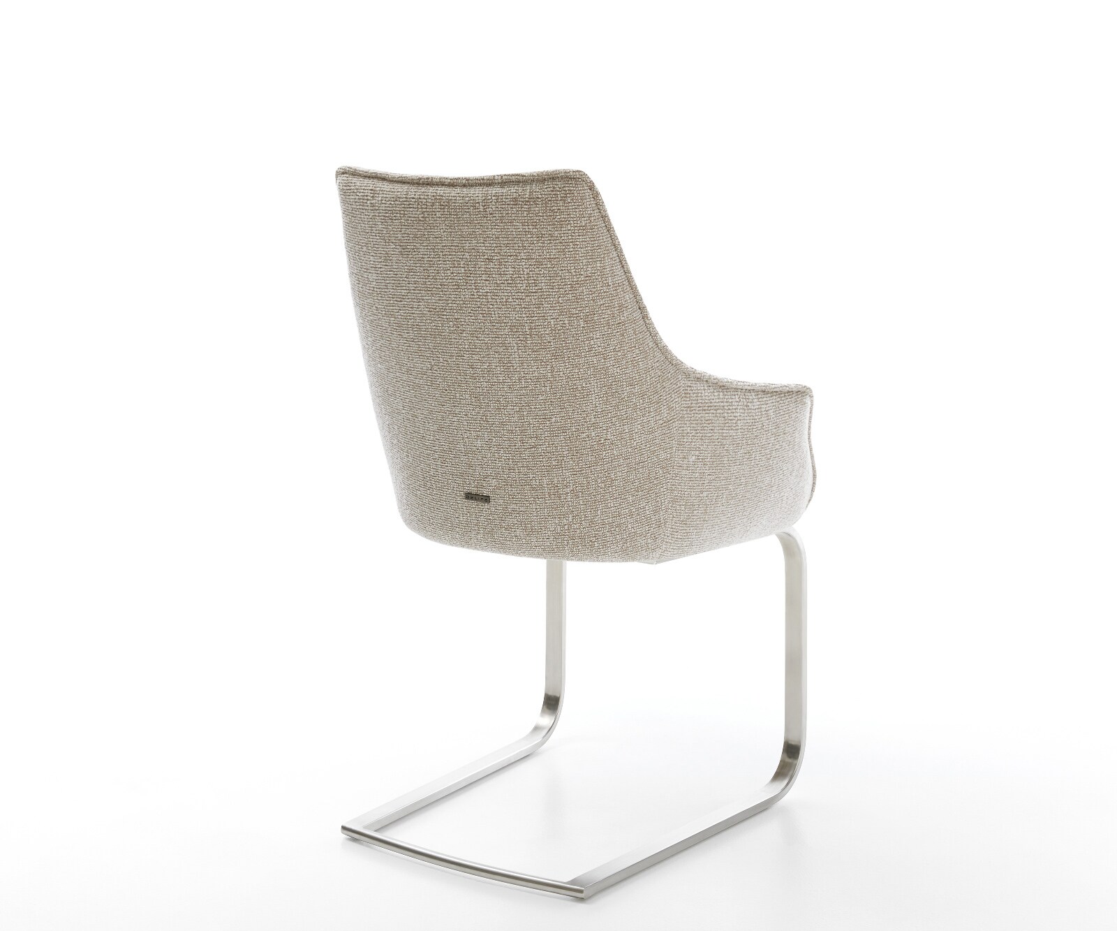 Cantilever Alja-Flex avec accoudoirs tissu tissé doux beige pied cantilever plat acier inoxydable resorts ensachés 5