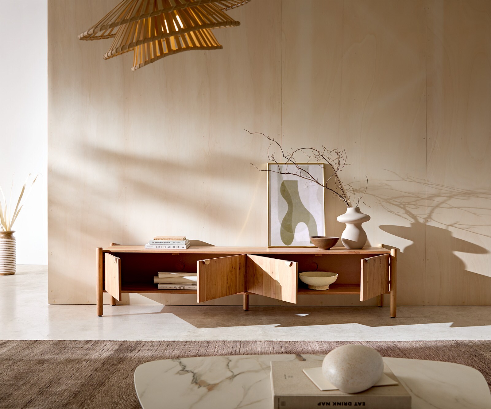 Meuble-TV Caius 200 cm acacia aura 4 portes 3 Meuble-TV Caius 200 cm acacia aura 4 portes 3