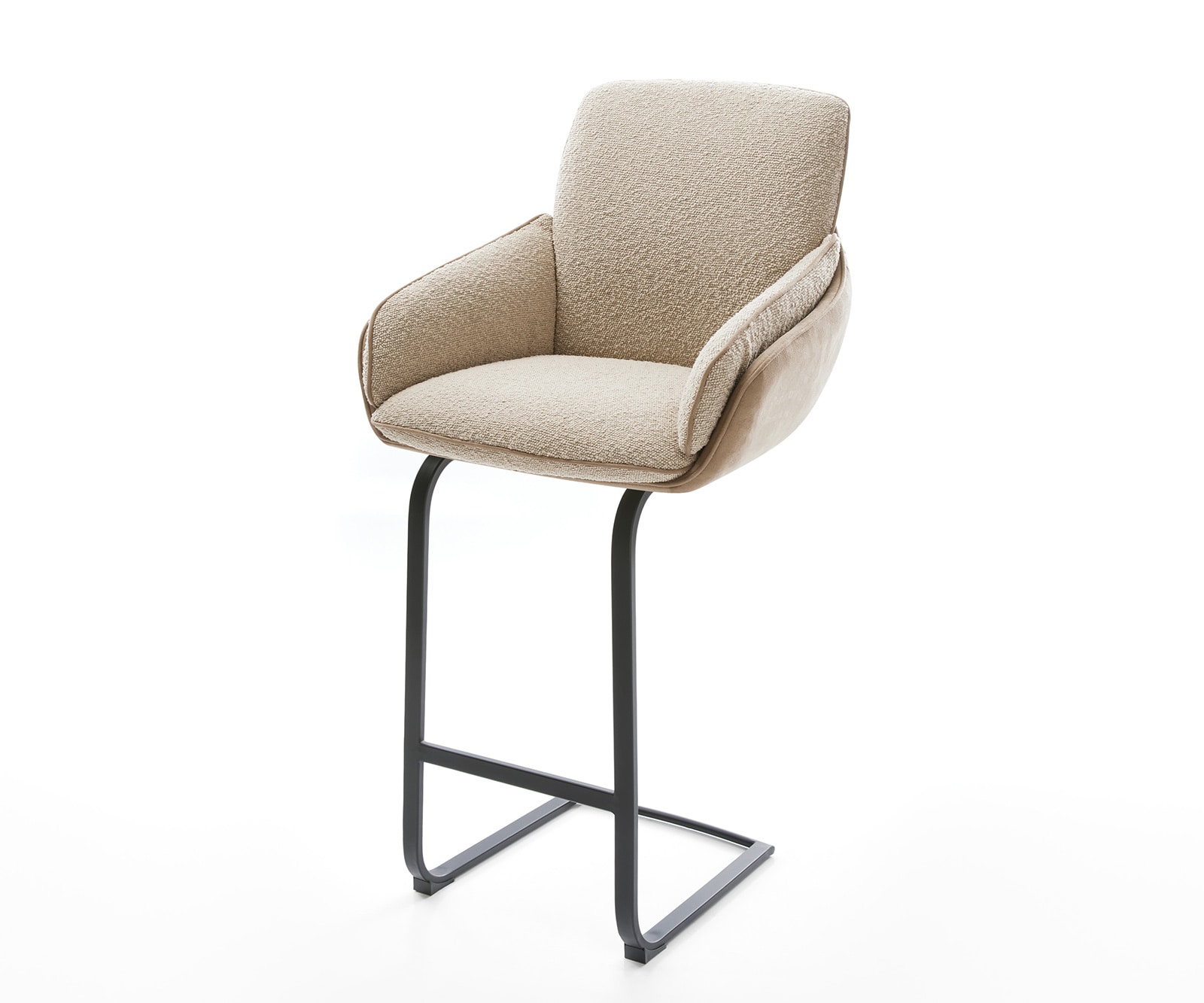 Chaise-de-bar Luan-Flex mélange de matériaux boue Piétement luge plat métal ressorts ensachés 1