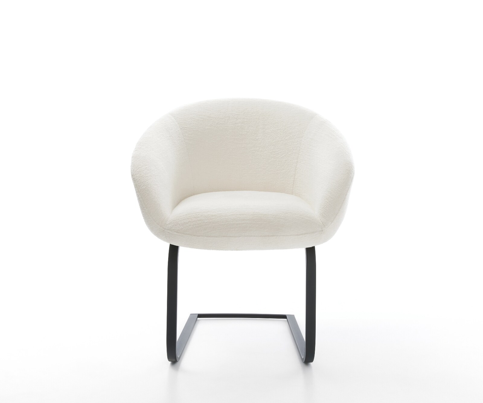 Cantilever Vinka-Flex avec accoudoirs bouclé doux beige pied cantilever plat noir resorts ensachés 2