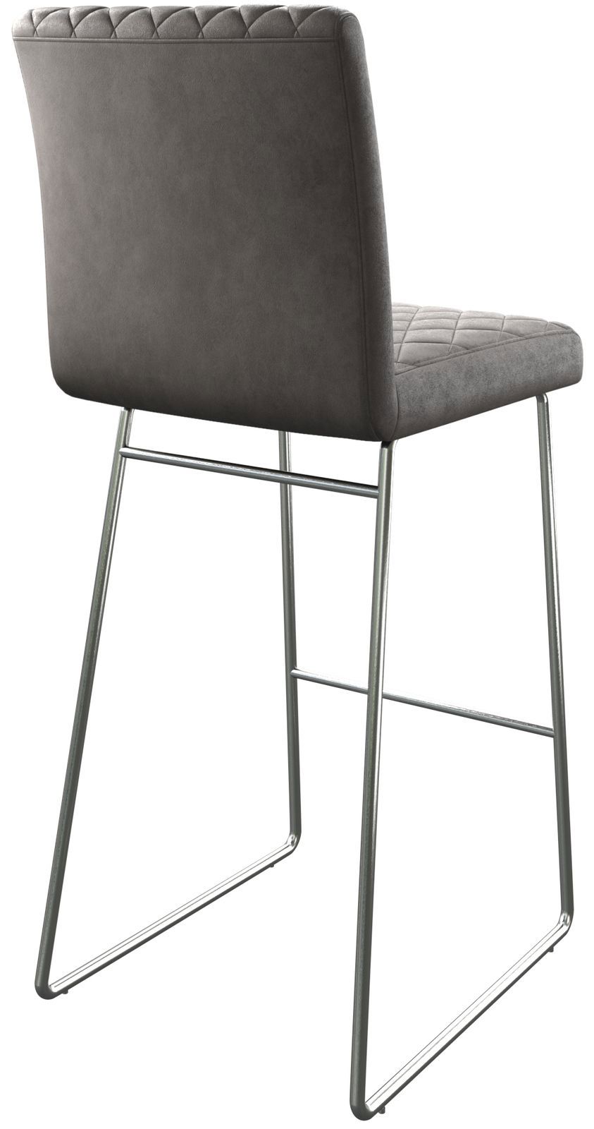 Chaise-de-bar Earnest-Flex piqué en diamant Vintage anthracite  cadre de patins acier inoxydable 4