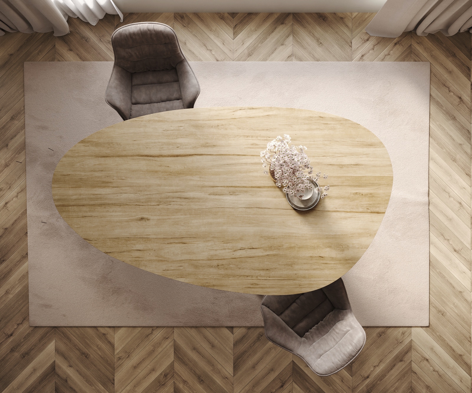 Table à manger Edge Ovale 220x120 Céramique Laminam® Sabbia Couleur chêne Pilier Acier inoxydable Graphite 6 Table à manger Edge Ovale 220x120 Céramique Laminam® Sabbia Couleur chêne Pilier Acier inoxydable Graphite 6