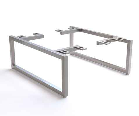 Pied-patin étroit 15 cm inoxydable brossé pour meubles à caisson de profondeur 40-45 cm (lot de 2)