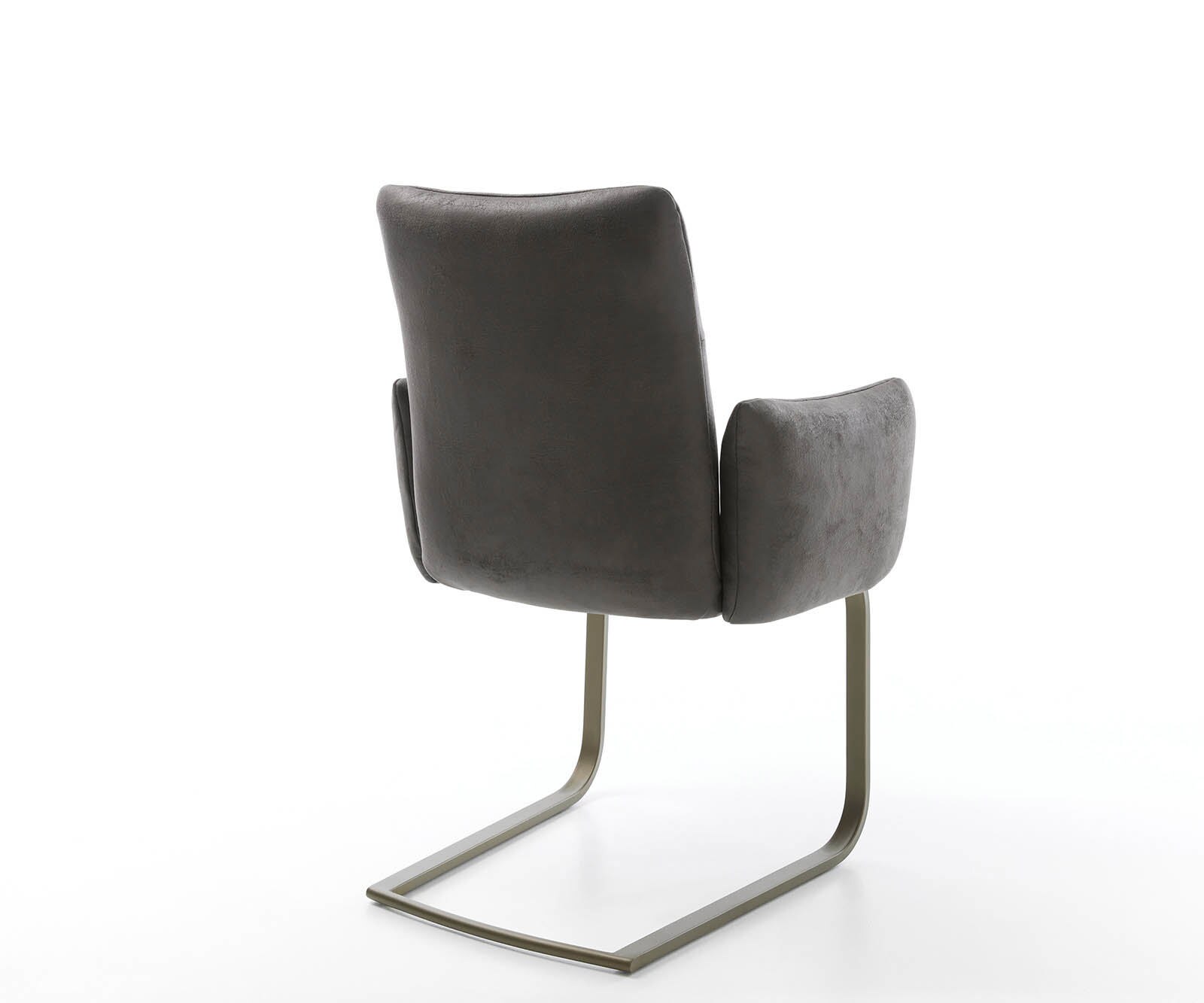 Cantilever Jova-Flex avec accoudoirs microvelours anthracite vintage pied cantilever plat aspect titane ressorts ensachés 4 Cantilever Jova-Flex avec accoudoirs microvelours anthracite vintage pied cantilever plat aspect titane ressorts ensachés 4