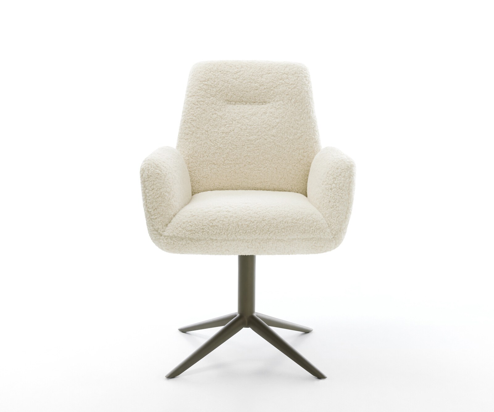 Chaise-pivotante Zoa-Flex tissu teddy beige pied de chaise 4 branches aspect titane pivotement sur 360° fonction bascule resorts ensachés 2