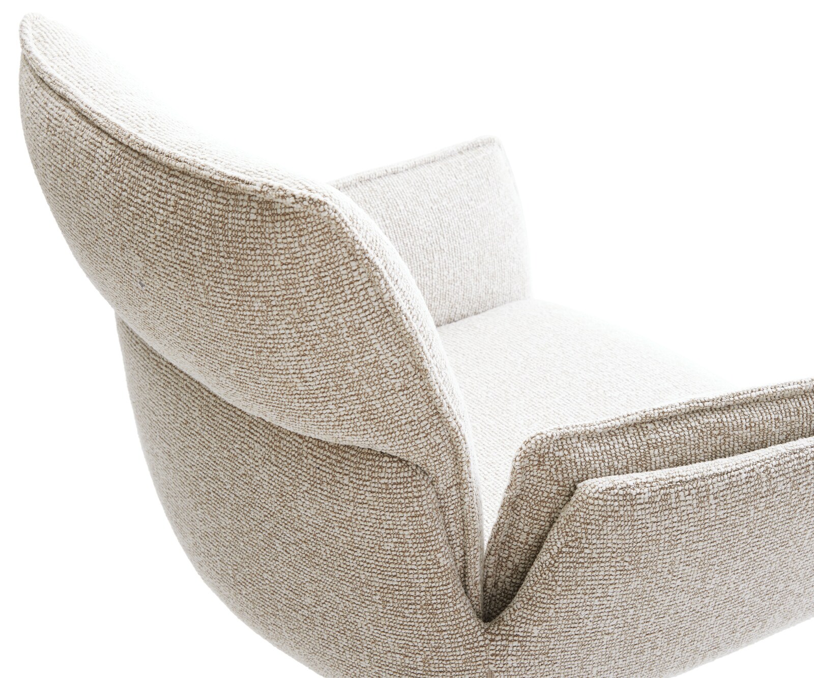 Chaise-de-salle-à-manger Nela-Flex tissu tissé doux beige pied croisé conique noir 3