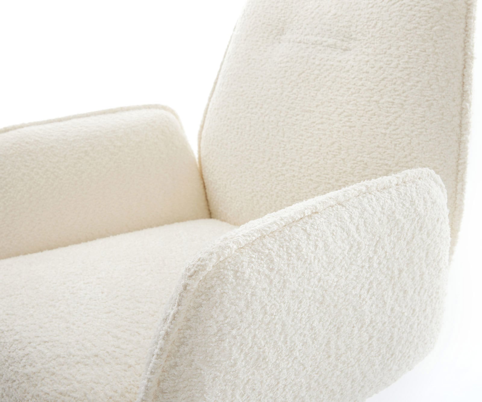 Chaise-pivotante Zoa-Flex bouclé blanc pied croisé large noir pivotement sur 360° fonction bascule ressorts ensachés 3 Chaise-pivotante Zoa-Flex bouclé blanc pied croisé large noir pivotement sur 360° fonction bascule ressorts ensachés 3