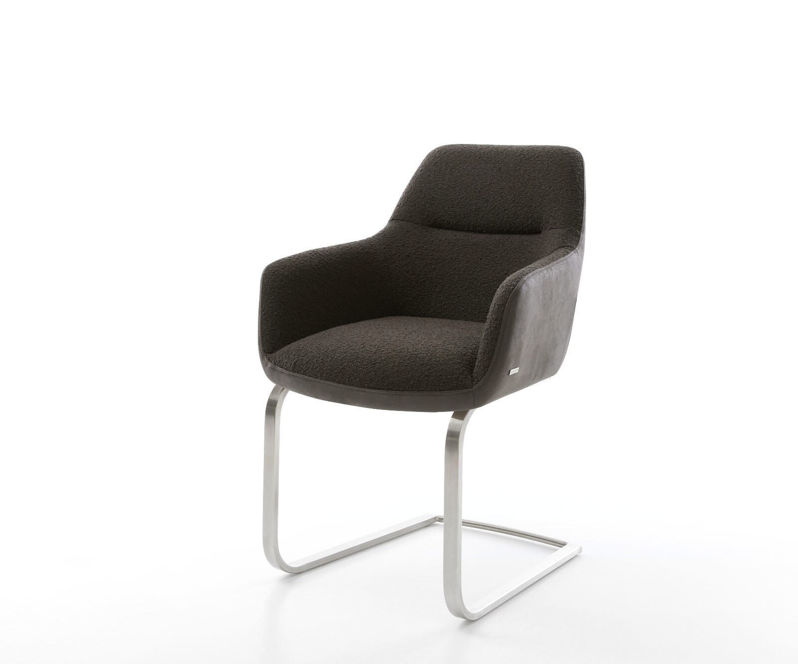 Cantilever Pejo-Flex tissu mixte noir pied cantilever plat acier inoxydable brossé ressorts ensachés