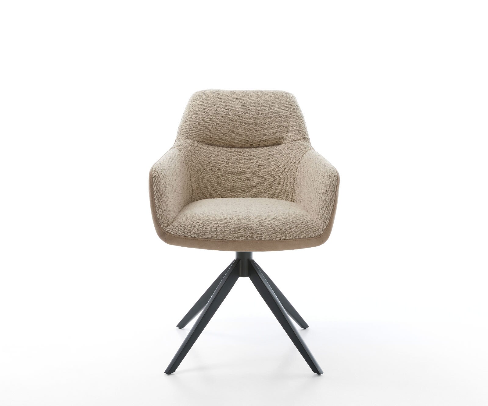 Chaise-pivotante Pejo-Flex tissu mixte couleur boue pied croisé large noir pivotement sur 360° ressorts ensachés 1
