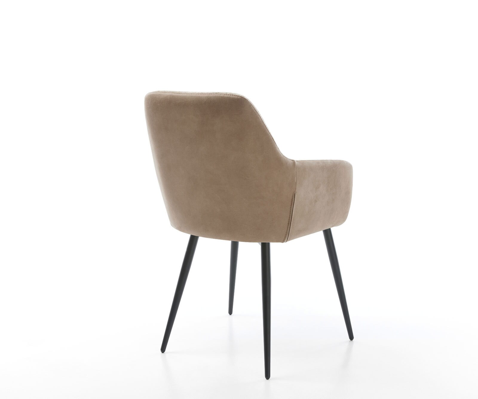 Chaise-de-salle-à-manger Pejo-Flex tissu mixte couleur boue 4 pieds coniques noir ressorts ensachés 4