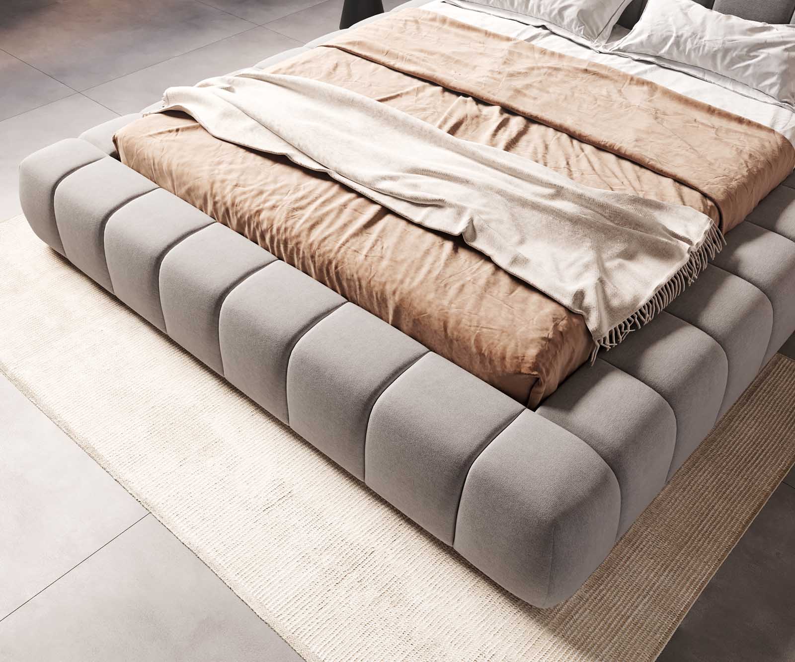 Sommier-rembourré Cutio 180x200 cm microfibre gris 5