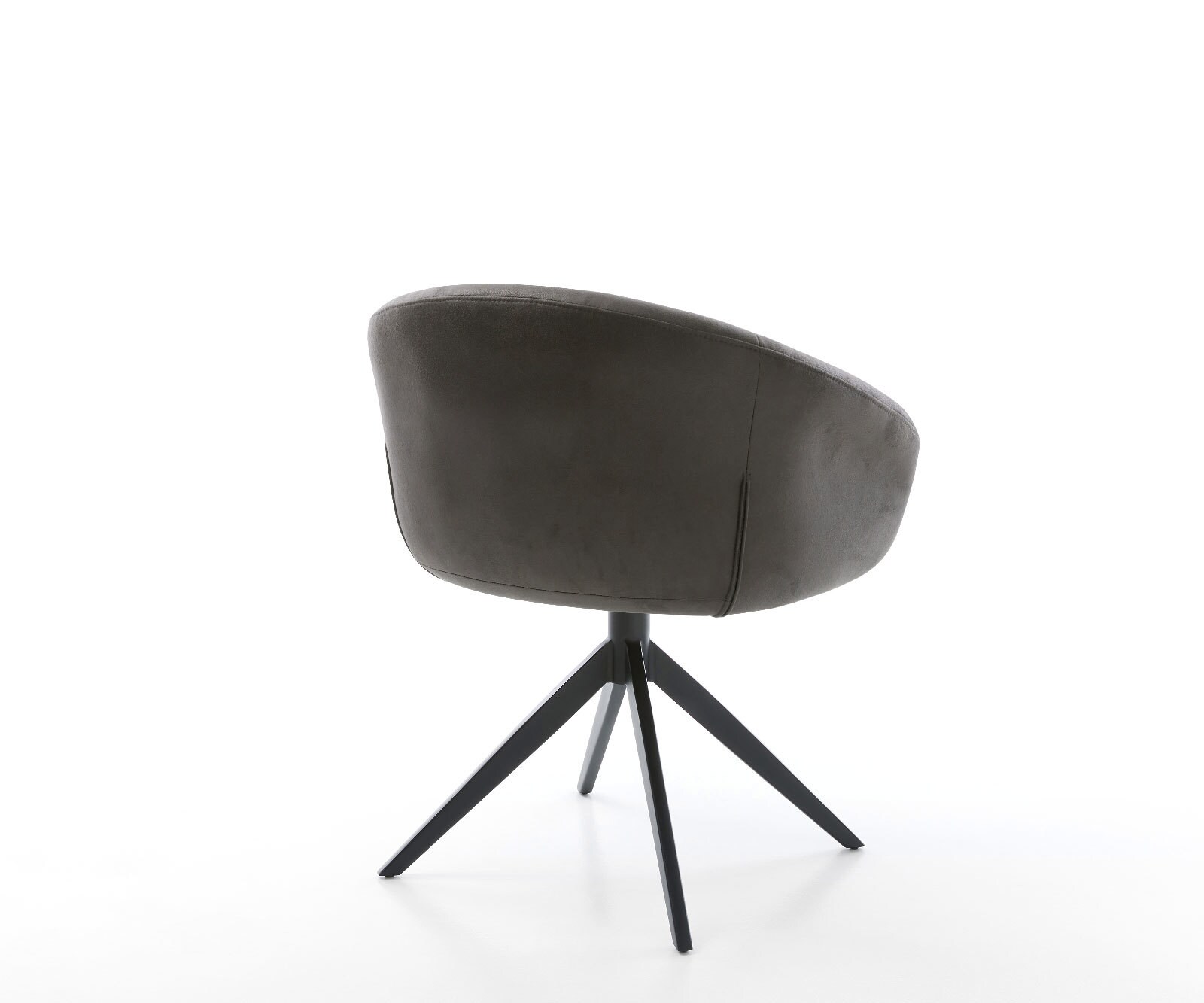 Chaise-pivotante Vinka-Flex microvelours anthracite vintage pied croisé large noir pivotement sur 360° fonction bascule ressorts ensachés 4