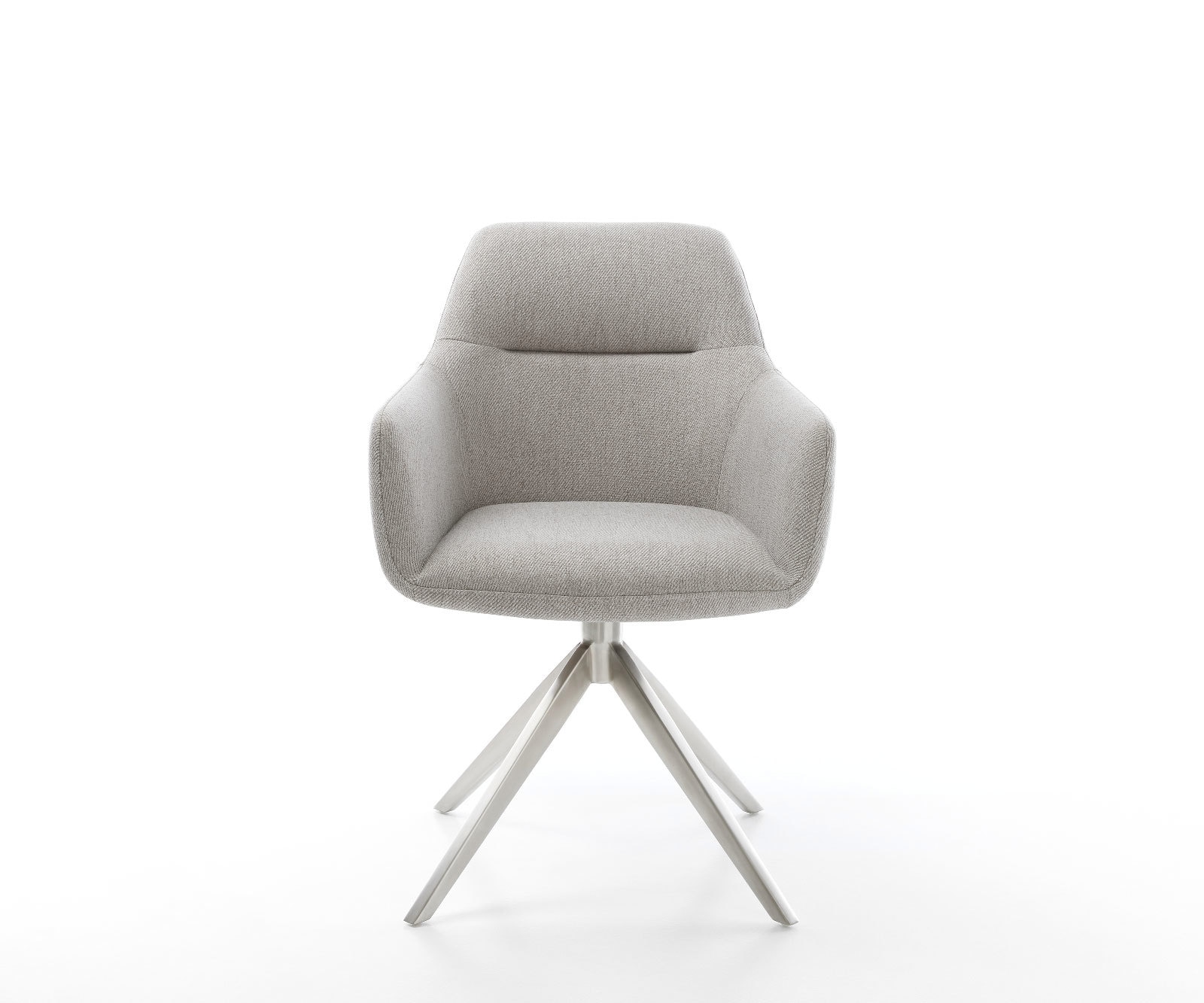 Chaise-pivotante Pejo-Flex rayures gris clair pied croisé large acier inoxydable brossé pivotement sur 360° fonction bascule ressorts ensachés 1 Chaise-pivotante Pejo-Flex rayures gris clair pied croisé large acier inoxydable brossé pivotement sur 360° fonction bascule ressorts ensachés 1