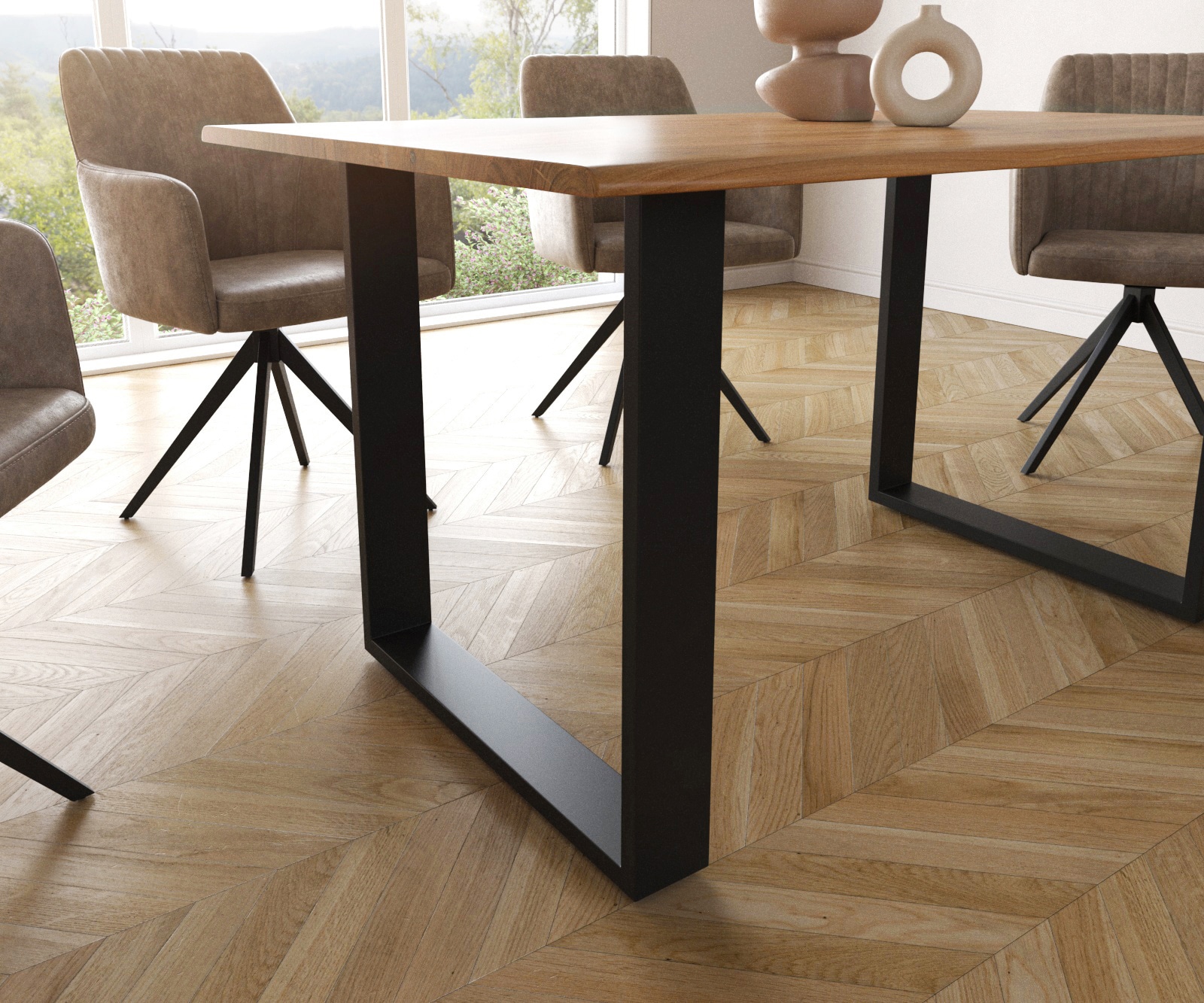 Table à manger Edge 140x90 S acacia naturel patin noir Live-Edge 4 Table à manger Edge 140x90 S acacia naturel patin noir Live-Edge 4