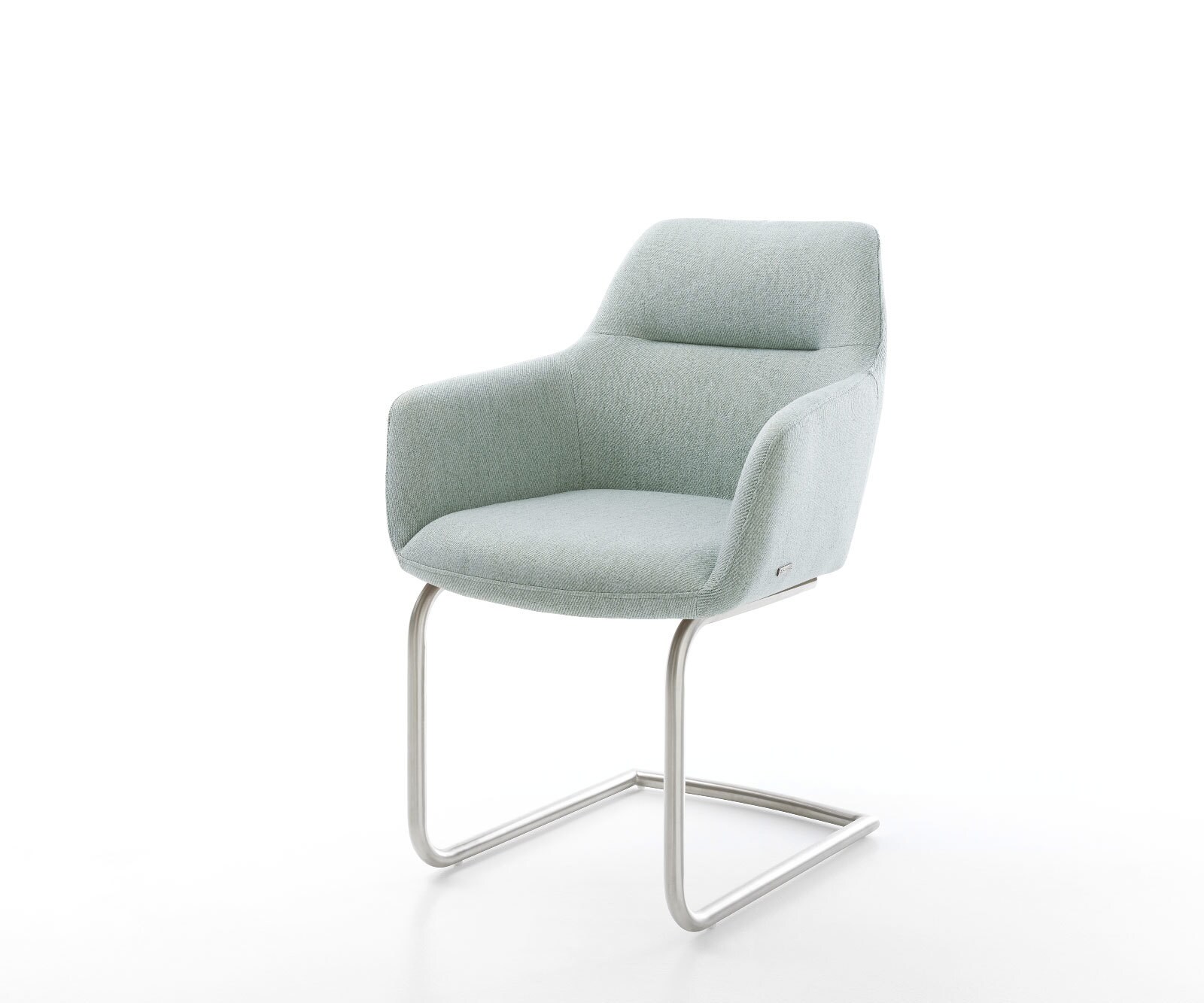Cantilever Pejo-Flex rayures Vert menthe pied cantilever rond acier inoxydable brossé ressorts ensachés