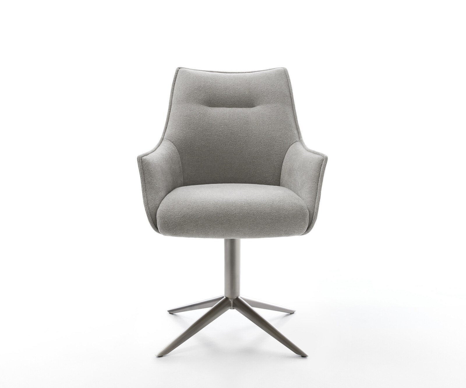 Chaise-pivotante Alja-Flex avec accoudoirs tissu structuré doux gris pied de chaise 4 branches grafiete pivotement sur 360° fonction bascule resorts ensachés 1