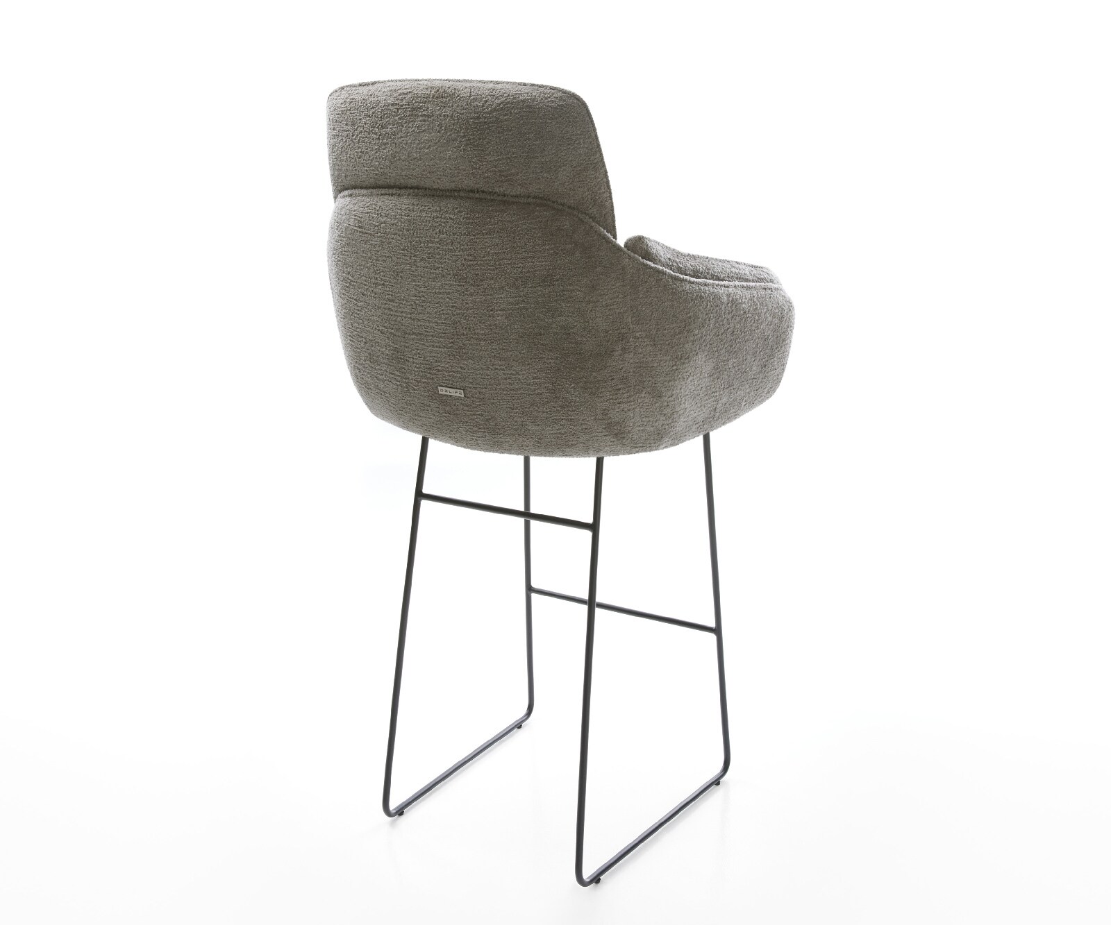 Chaise-de-bar Luan-Flex Bouclé doux Boue Pied trapèze noir Noir 5
