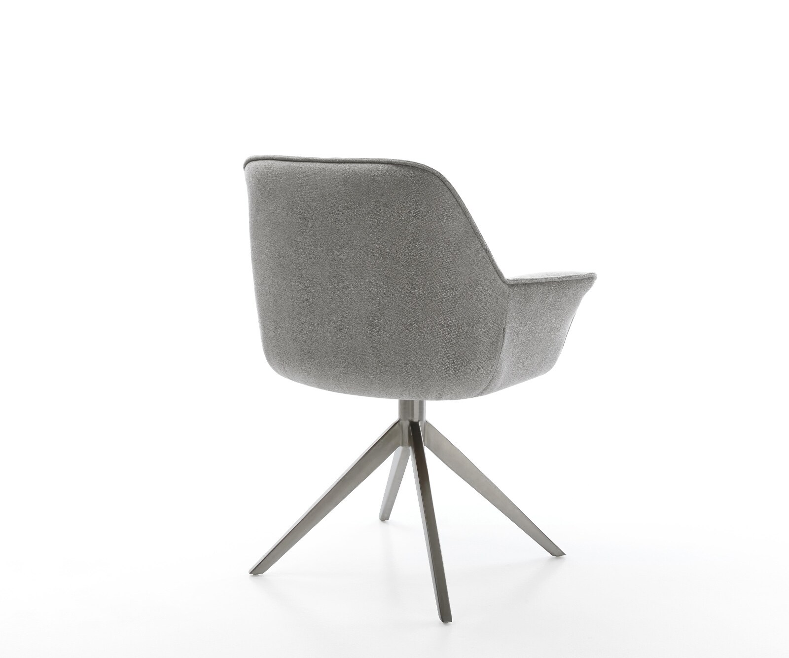 Chaise-pivotante Keila-Flex avec accoudoirs tissu structuré doux gris pied croisé large grafiete pivotement sur 360° fonction bascule 5