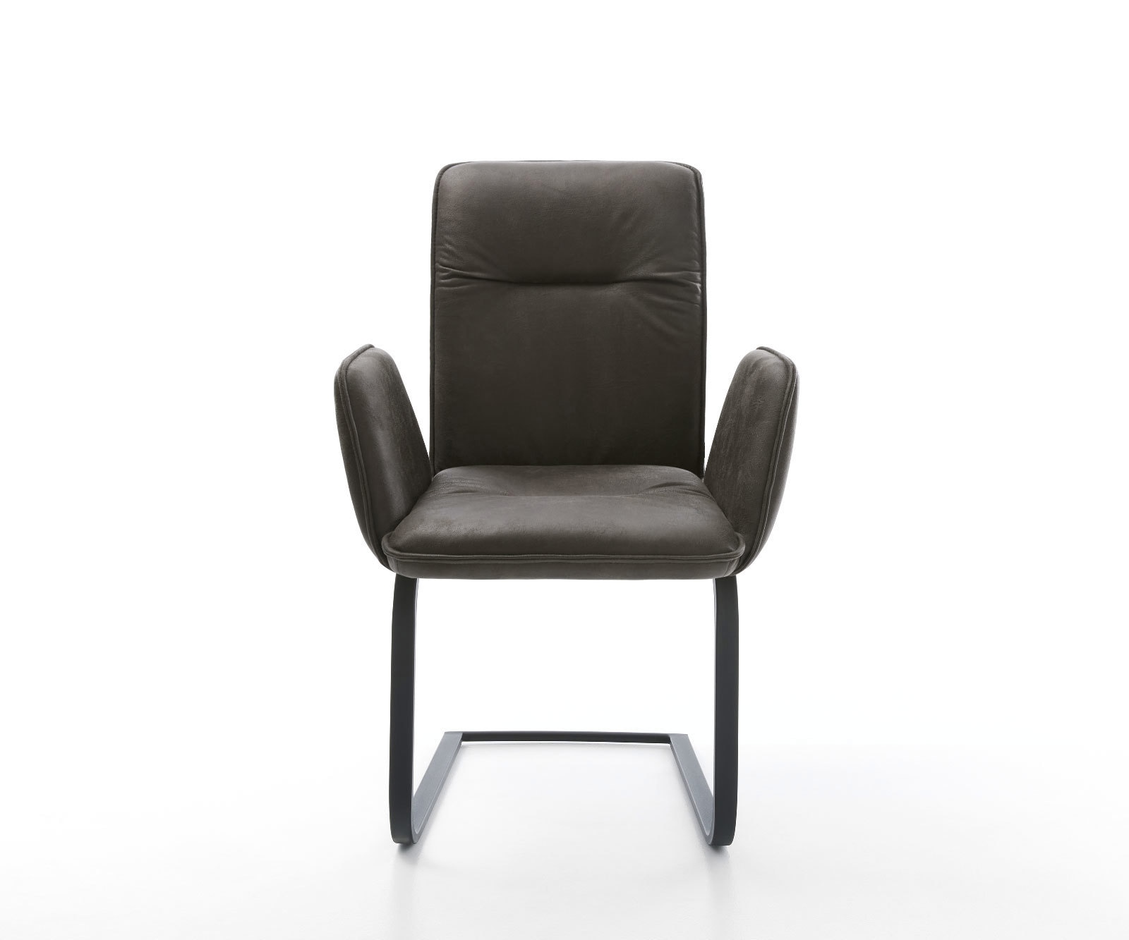 Cantilever Vinja-Flex microvelours anthracite vintage pied cantilever plat noir 1 Cantilever Vinja-Flex microvelours anthracite vintage pied cantilever plat noir 1