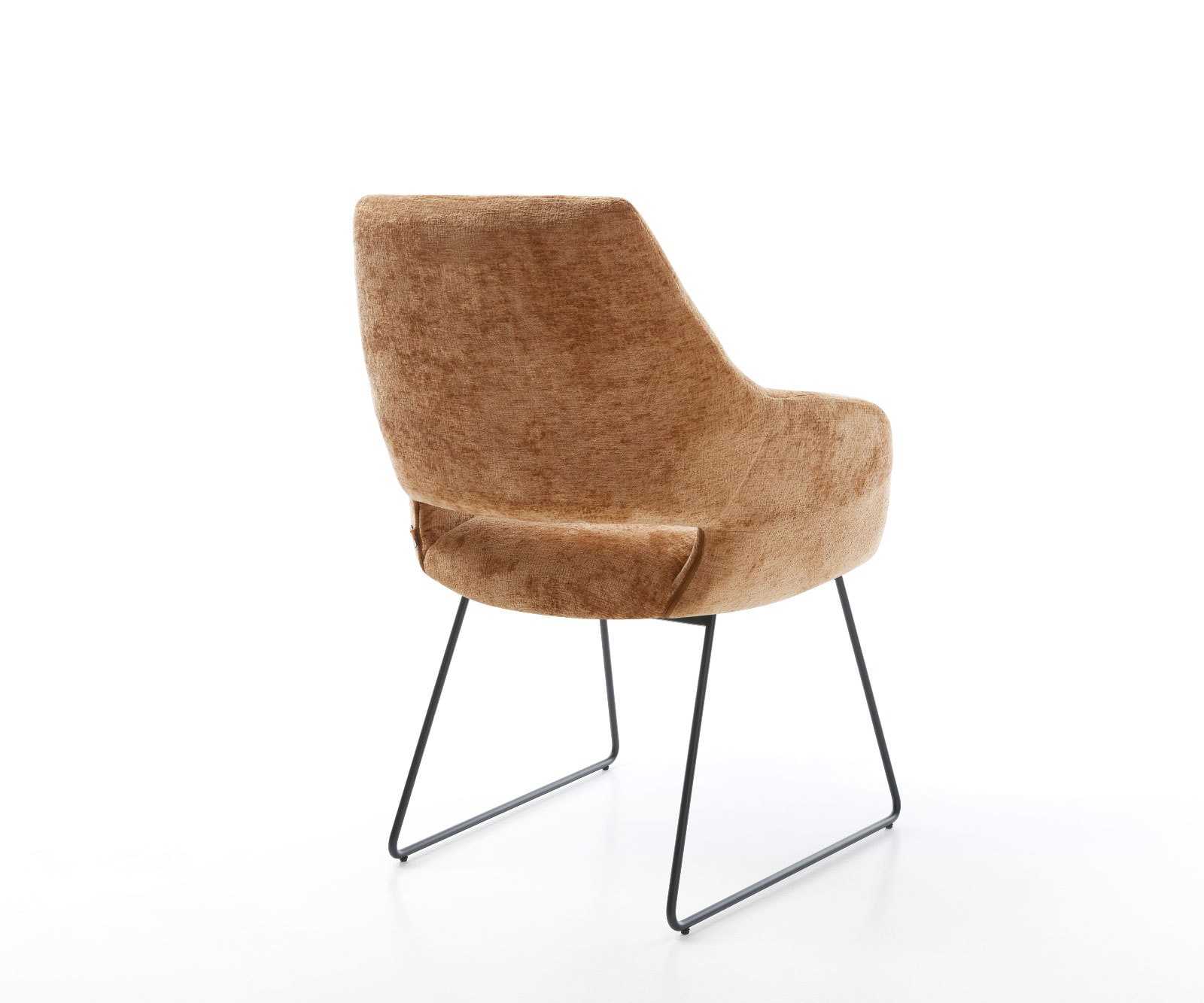 Chaise-de-salle-à-manger Yago-Flex avec accoudoirs chenille rouille pied trapèze noir ressorts ensachés 4 Chaise-de-salle-à-manger Yago-Flex avec accoudoirs chenille rouille pied trapèze noir ressorts ensachés 4