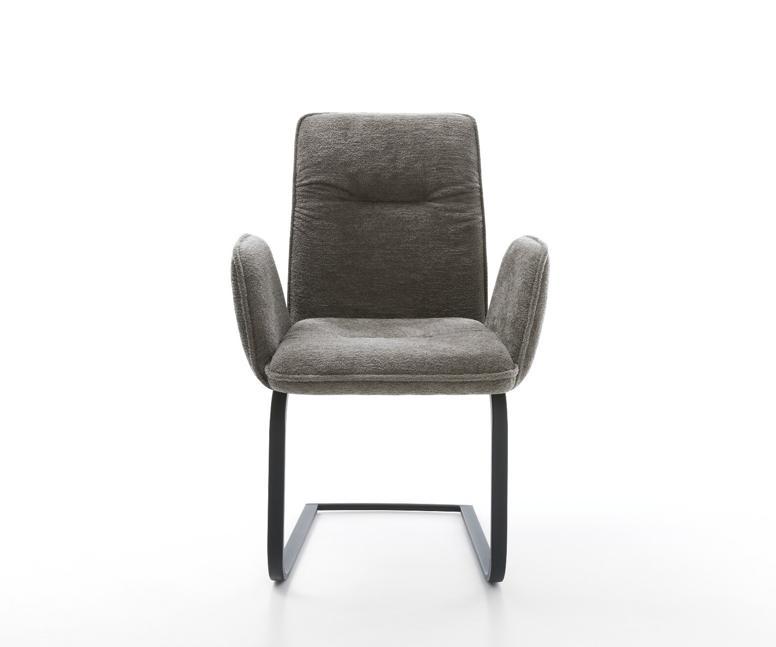 Cantilever Vinja-Flex bouclé doux couleur boue pied cantilever plat noir 1