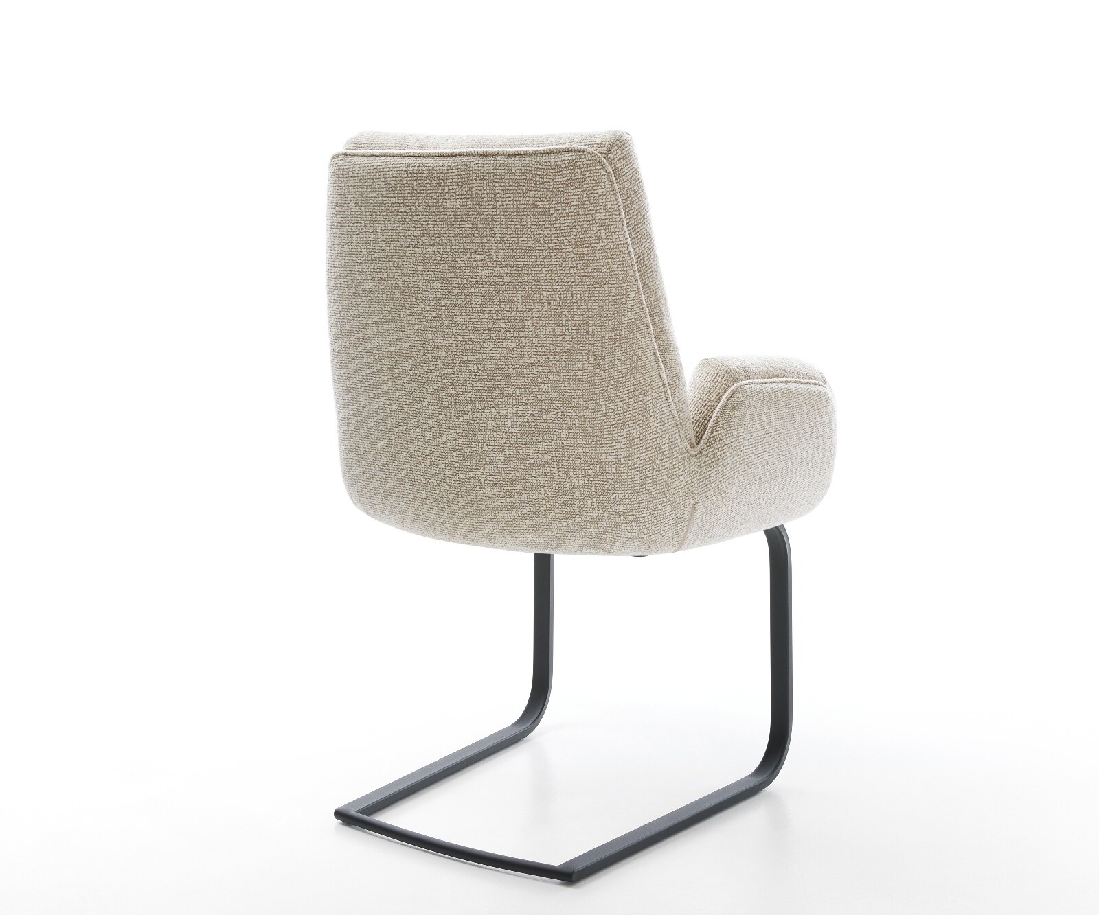 Cantilever Clea-Flex tissu tissé doux beige pied cantilever plat noir 5