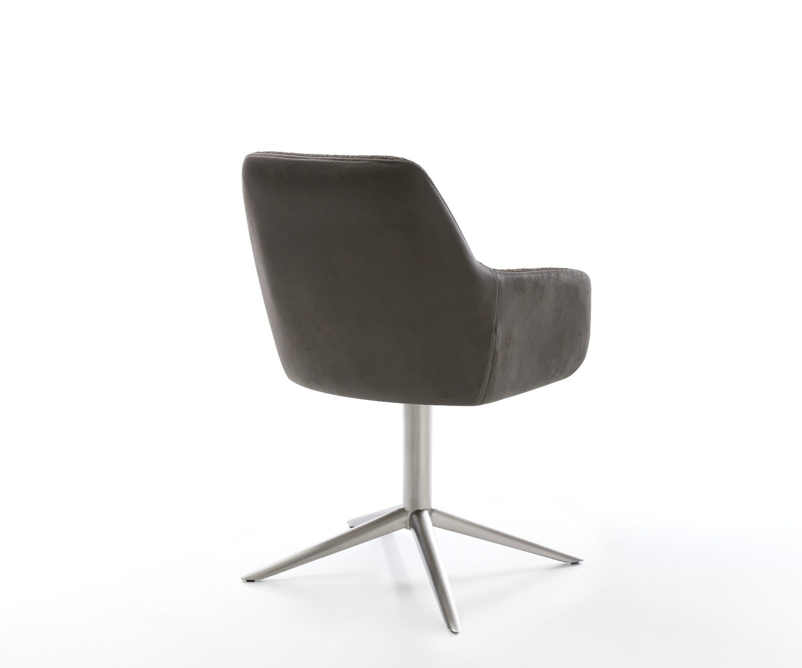 Chaise-pivotante Pejo-Flex tissu mixte noir pied de chaise 4 branches acier inoxydable brossé pivotement sur 360° fonction bascule ressorts ensachés 5