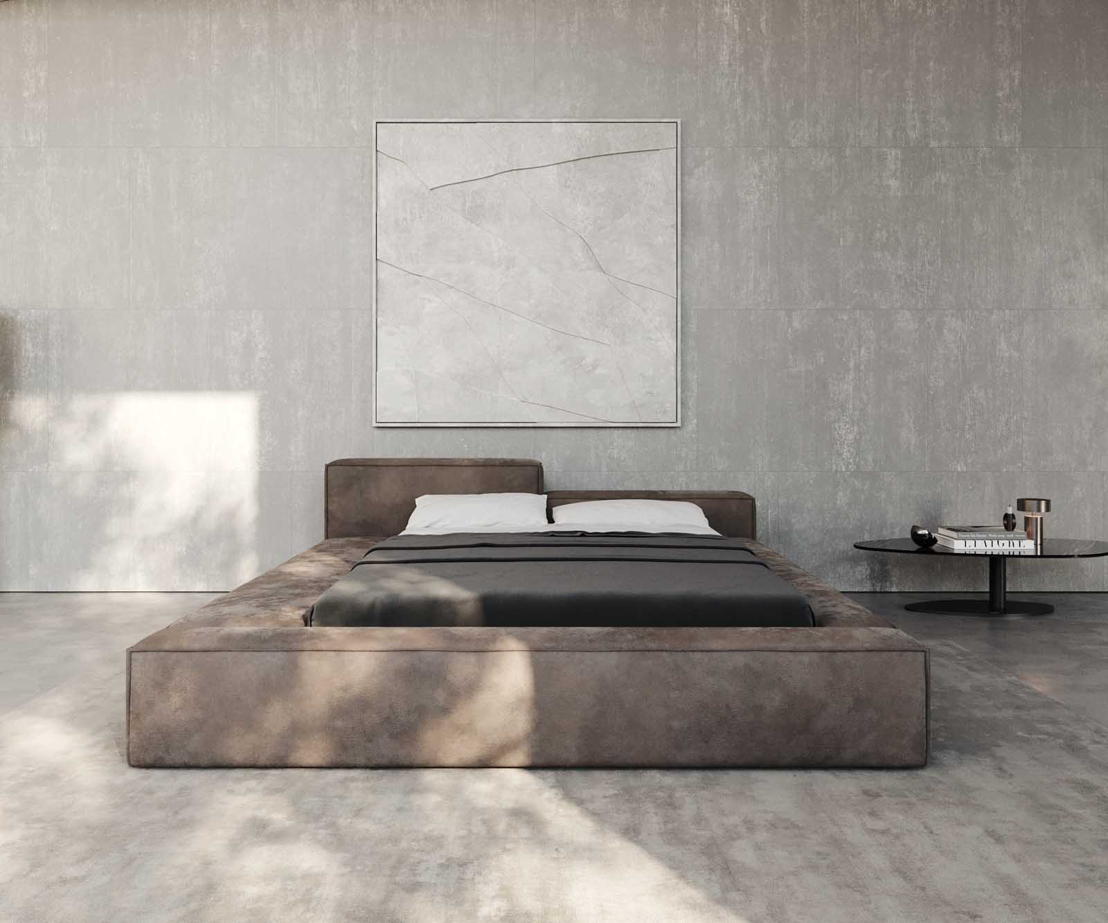 Sommier-rembourré Kalinea 140x200 cm microfibre taupe vintage 2 Sommier-rembourré Kalinea 140x200 cm microfibre taupe vintage 2