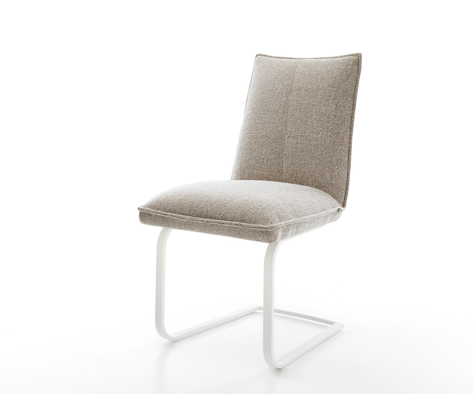 Cantilever Lelio-Flex tissu tissé doux beige pied cantilever plat blanc resorts ensachés