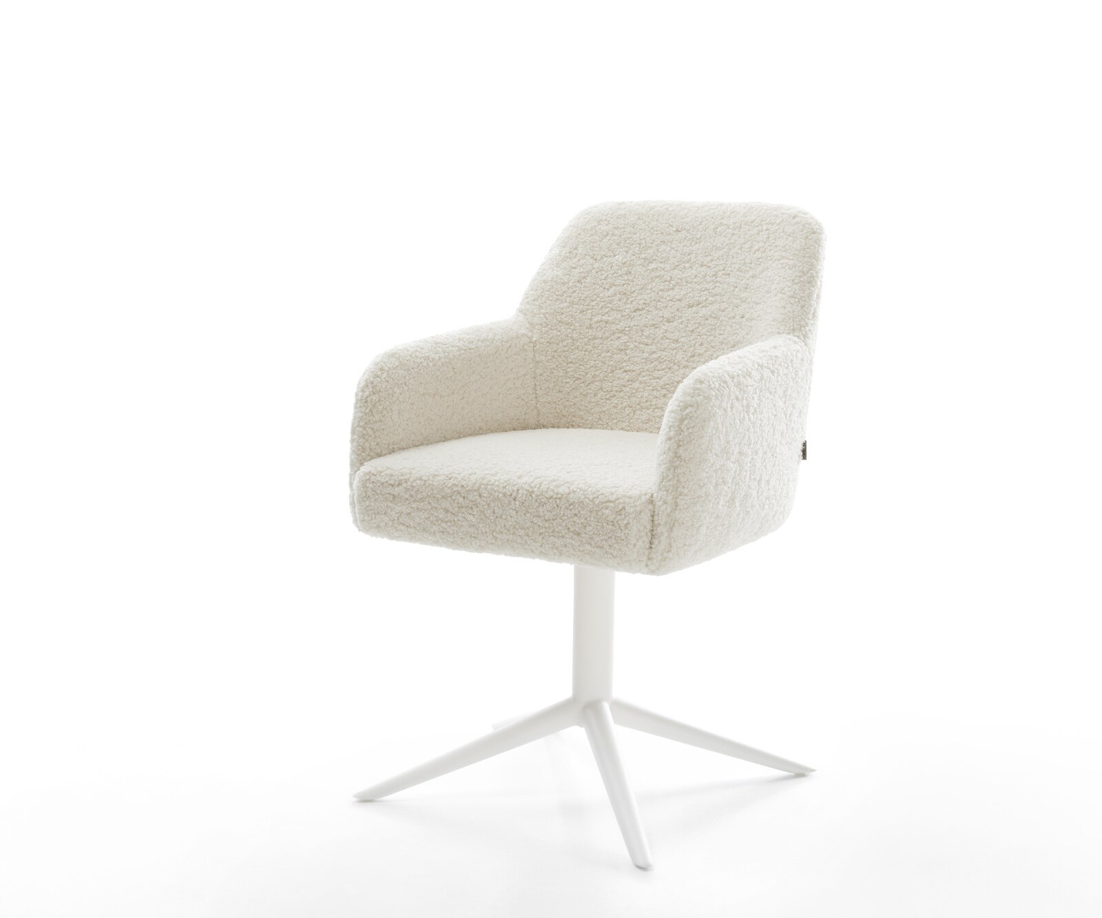 Chaise-pivotante Greg-Flex tissu teddy beige pied de chaise 4 branches blanc pivotement sur 360° fonction bascule resorts ensachés 1