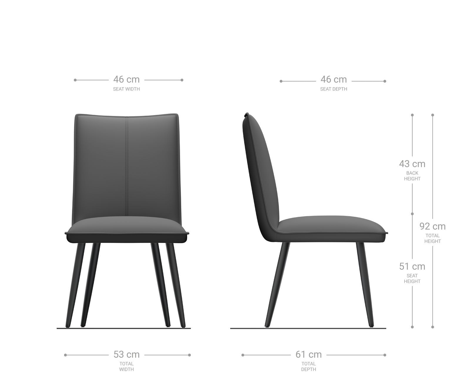 Chaise-de-salle-à-manger Lelio-Flex microvelours taupe vintage 4 pieds coniques noir ressorts ensachés 6