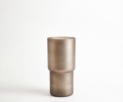 Vase Columna l15 x P15 x H30 cm Verre Opal Soufflé à la bouche