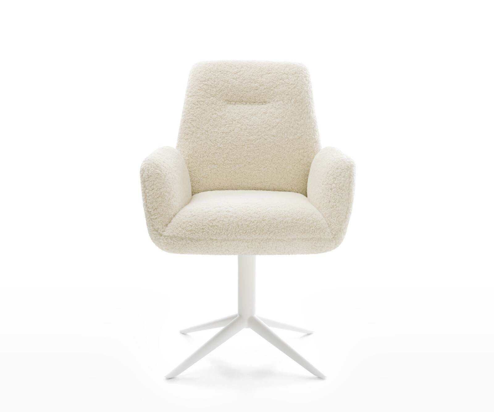 Chaise-pivotante Zoa-Flex tissu teddy beige pied de chaise 4 branches blanc pivotement sur 360° fonction bascule resorts ensachés 1