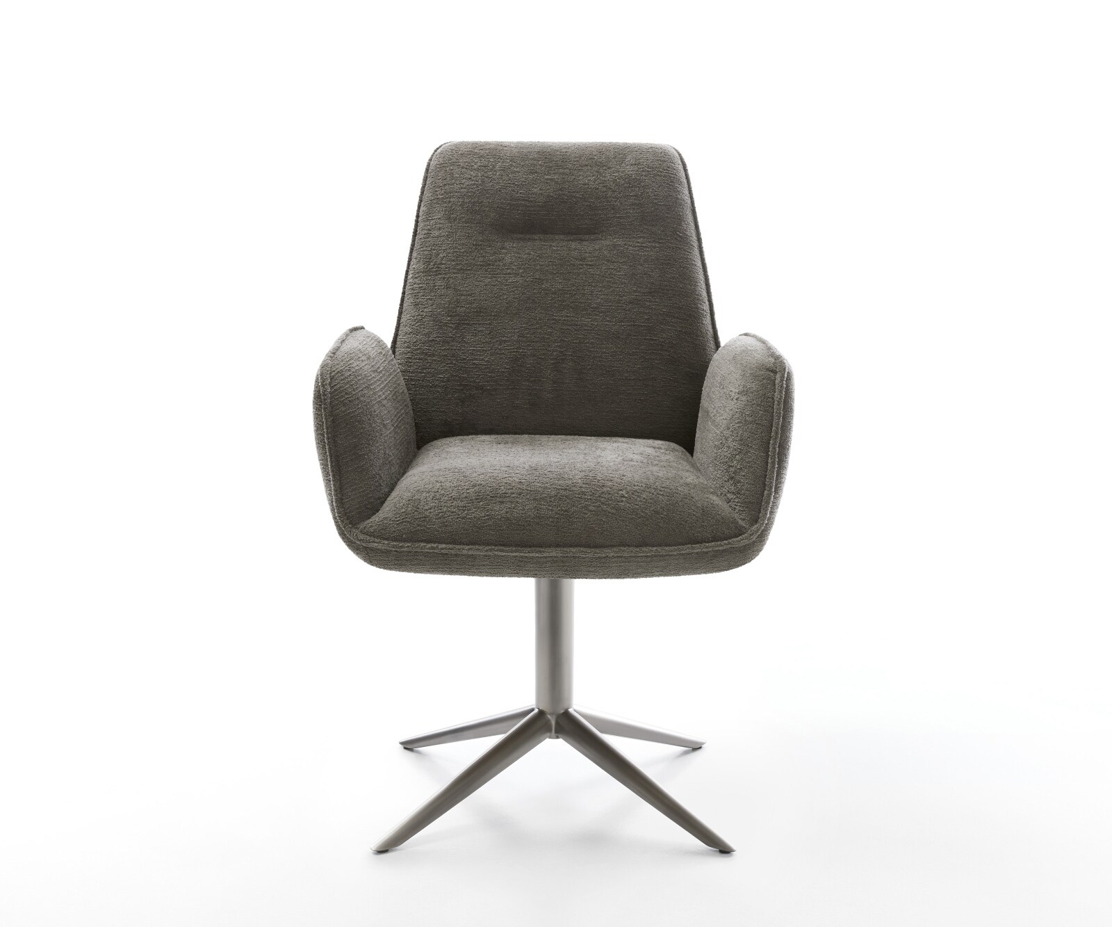 Chaise-pivotante Zoa-Flex bouclé doux couleur boue pied de chaise 4 branches grafiete pivotement sur 360° fonction bascule resorts ensachés 2