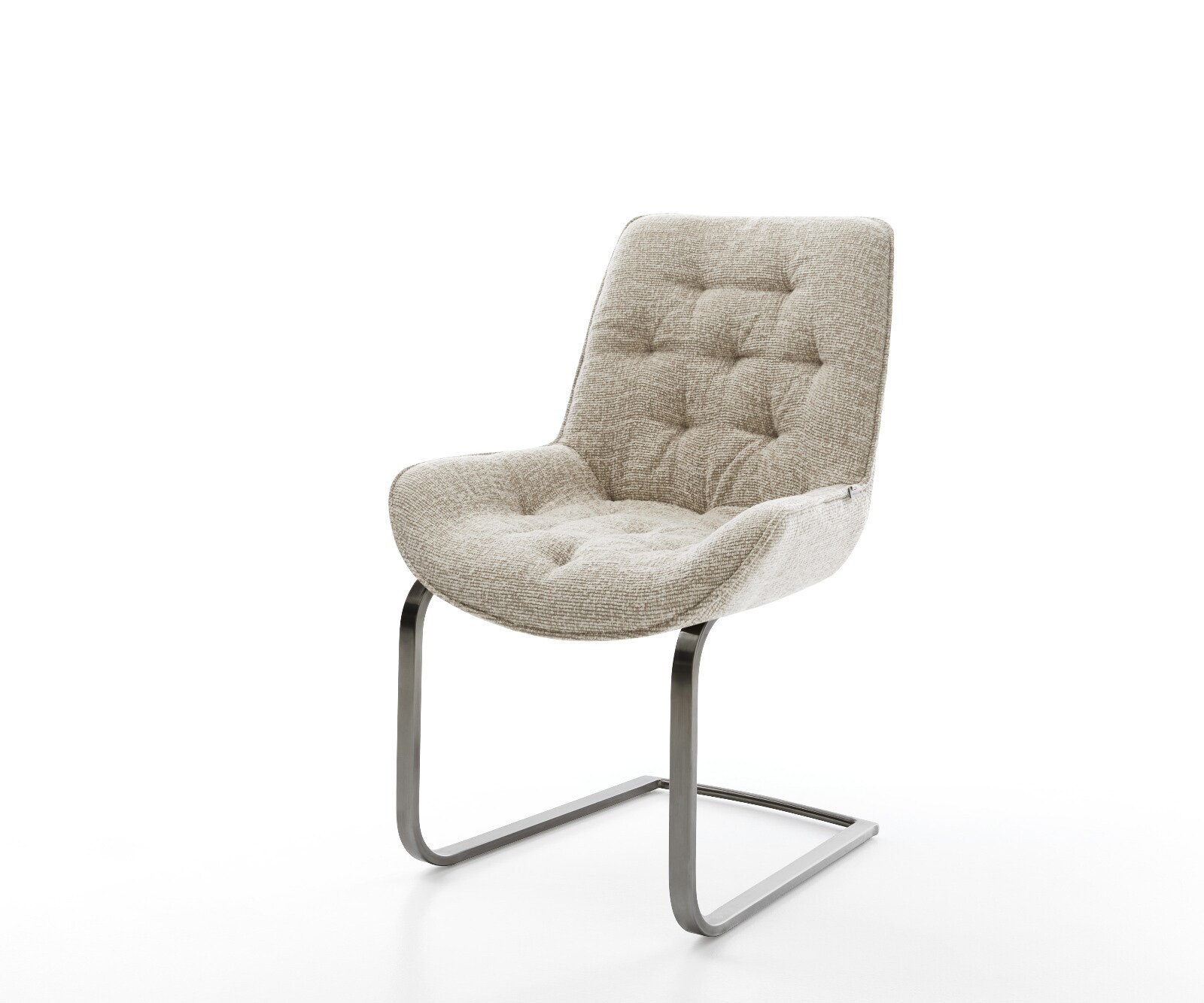 Cantilever Taimi-Flex tissu tissé doux beige pied cantilever plat grafiete 1